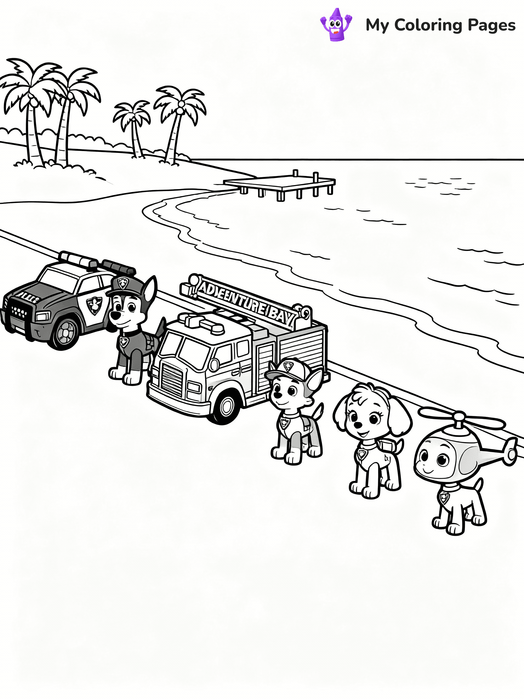 ⚠️ CRITICAL REQUIREMENT - ABSOLUTE BLACK AND WHITE ONLY ⚠️
This MUST be a BLACK AND WHITE line drawing ONLY. NO COLORS whatsoever.
- ONLY pure black lines (#000000) on pure white background (#FFFFFF)
- ABSOLUTELY NO colors, NO shading, NO gradients, NO grayscale
- If there are ANY colors in the output, the image is REJECTED
- This is a COLORING PAGE - meant to be COLORED IN by children
- The output must be UNCOLORED line art ready for coloring
⚠️ SUBJECT TO DRAW: Paw Patrol vehicles lined up at Adventure Bay. PURE OUTLINES. NO FILLS, COLOR, SHADING, OR GREYSCALE. WHITE BACKGROUND.
(REMEMBER: Output must be BLACK AND WHITE line art only, NOT colored!)
# Flat, Friendly Cartoon Line-Art Coloring Page
You are generating a **pure black-and-white binary image** of a child-friendly cartoon scene combining characters and background scenery in one cohesive composition.
## Rendering Rules (Strict)
- Only two colors: pure black (#000000) outlines and pure white (#FFFFFF) background.
- No grayscale, shading, gradients, tints, fills, transparency, or partial pixels.
- No antialiasing or blended edges; every pixel is 100% black or white.
- No solid black fills inside shapes — all areas inside outlines must remain white.
- No dark clothing areas or filled tone blocks; all garments outlined only.
- No shadows, textures, lighting, or tonal variations.
- Must look like flat binary vector line-art for coloring pages.
## Drawing & Composition
- **Medium, consistent line weight**; clean closed outlines easy to color inside.
- **Flat, simple, child-friendly design** — no realism or 3D depth.
- Characters are **grounded on a surface**, centered and large.
- **Balanced composition** with clear silhouettes and minimal props.
## Scenery & Style
- Landmarks (e.g., mosque, CN Tower) and scenery (trees, benches, waves) drawn with **black outlines only.**
- For real-world figures, teams, or places, show accurate details using only black outlines—no text or logos. Use distinctive uniform patterns, abstract symbols, and landmark silhouettes to convey identity.
- Keep **consistent perspective**; no floating elements.
- **Style:** whimsical **Doodle Art Alley** — rounded, friendly outlines.
- May adapt shapes from **Crayola, Disney, Peppa Pig, Cocomelon** — *by shape only, never color.*
- Final output: **flat, crisp, binary (#000000/#FFFFFF)**, **no filled color or background text.**
EXTREMELYE IMPORTANT:
- PURE BINARY LINE-ART; NO FILLS (HAIR/CLOTHES/SKIN), SHADING, OR GREY.
- NO SHADING, COLOR. MUST BE WHITE BACKGROUND.
⚠️ FINAL REMINDER: Draw the subject "Paw Patrol vehicles lined up at Adventure Bay. PURE OUTLINES. NO FILLS, COLOR, SHADING, OR GREYSCALE. WHITE BACKGROUND." as BLACK AND WHITE line art. Zero colors in output.