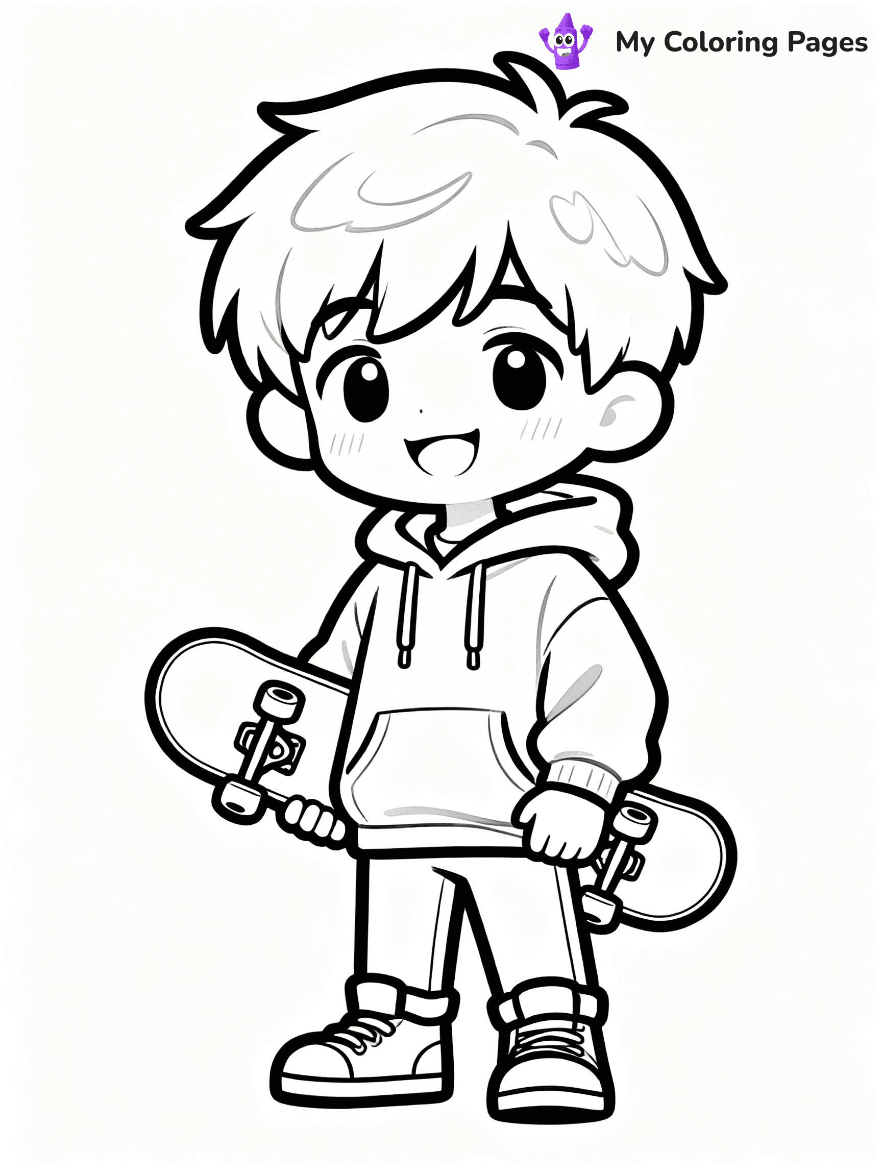 Cool Boy Anime Coloring Pages - 107