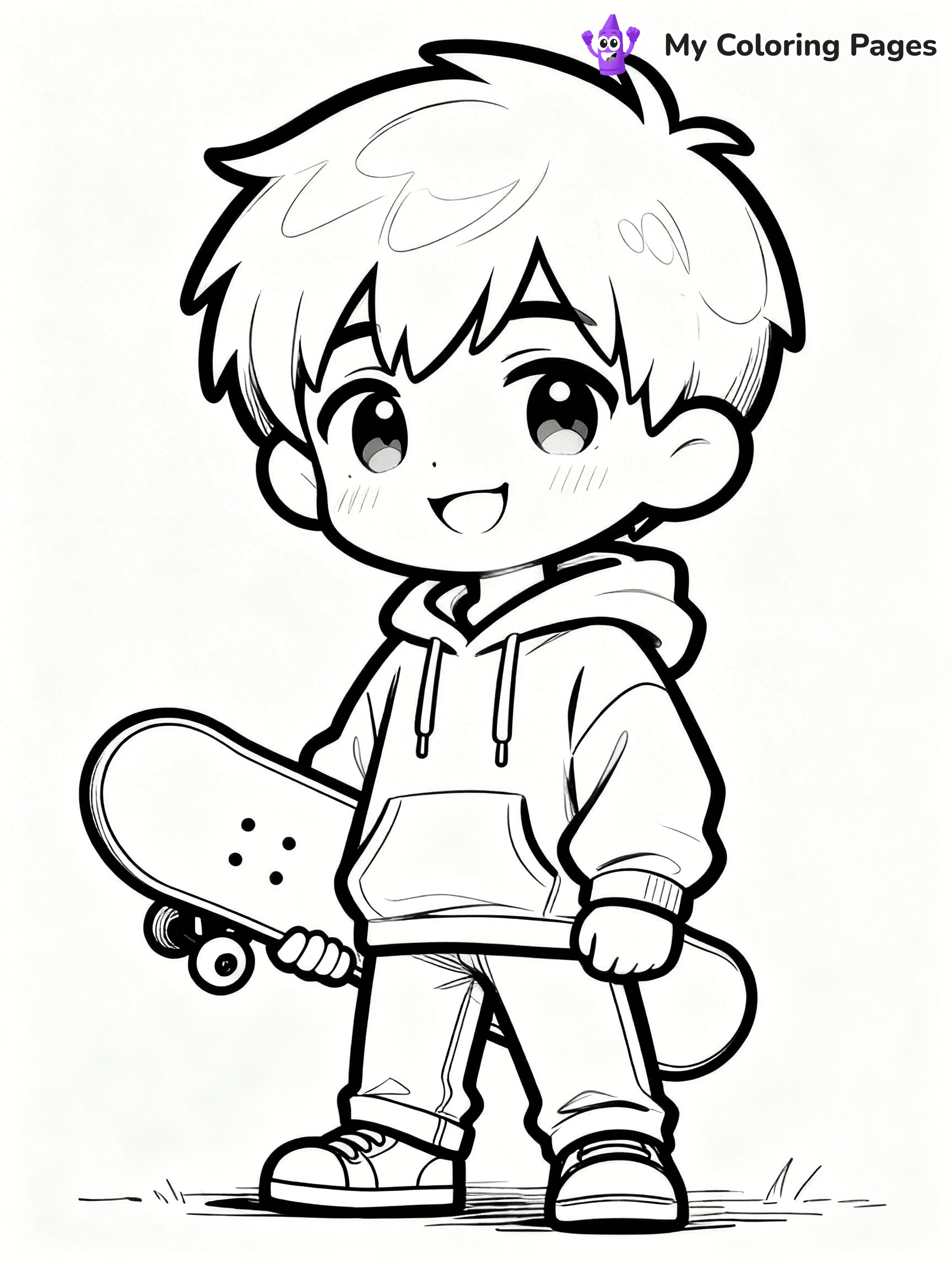 Cool Boy Anime Coloring Pages - 105