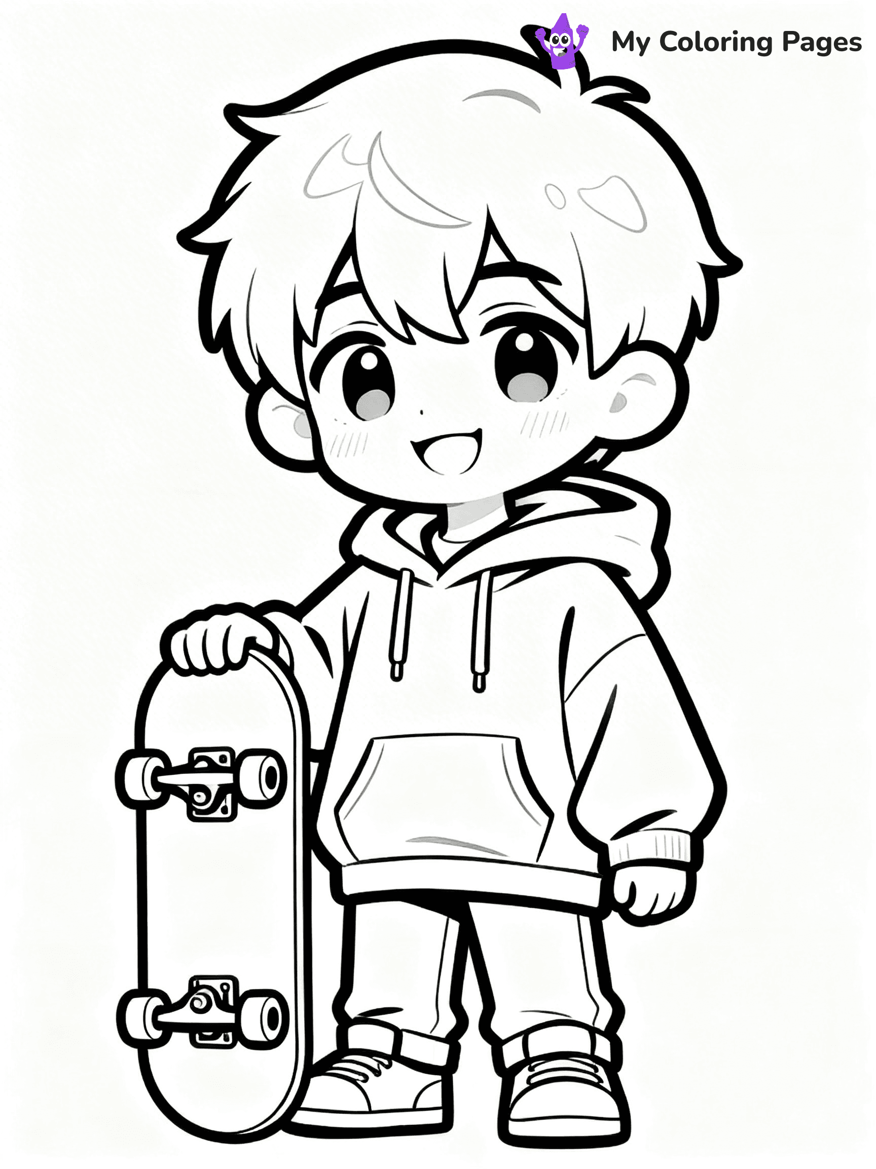 Cool Boy Anime Coloring Pages - 102
