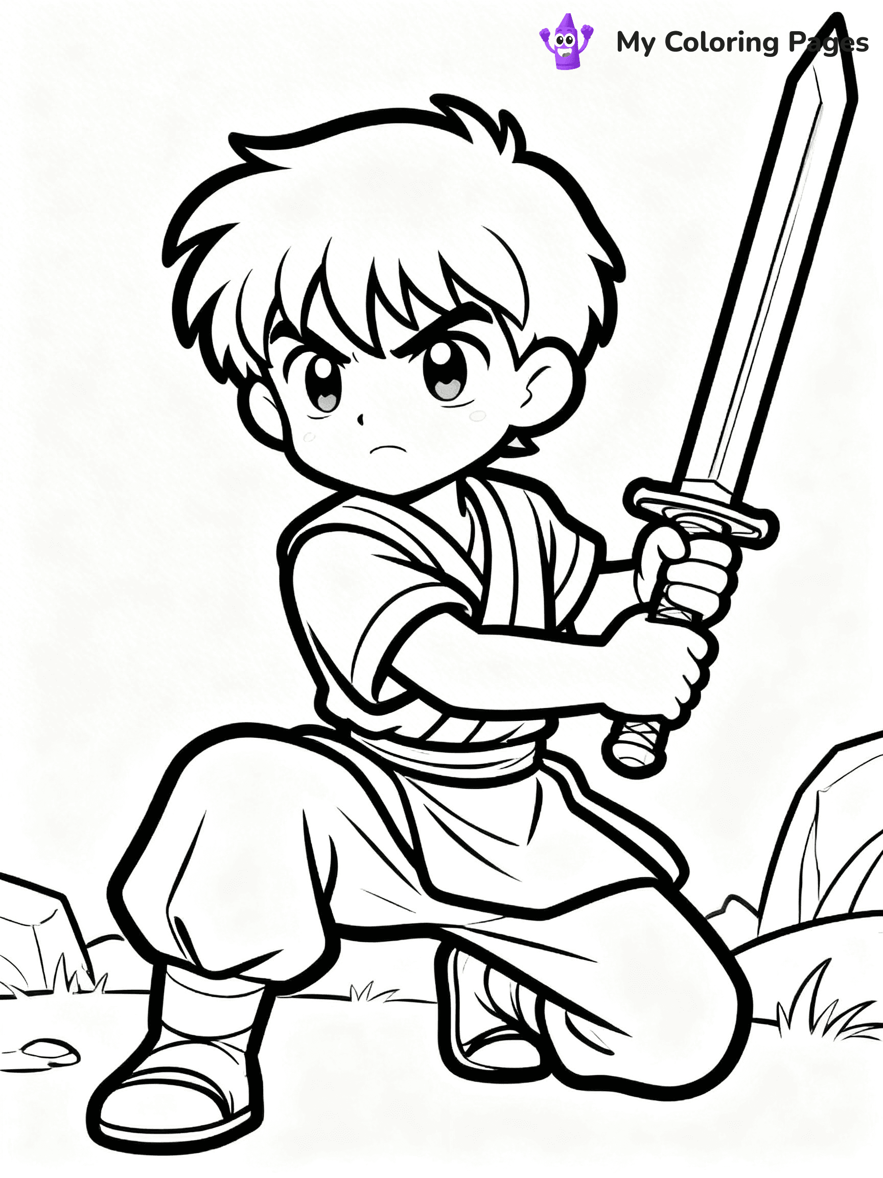 Cool Boy Anime Coloring Pages - 101