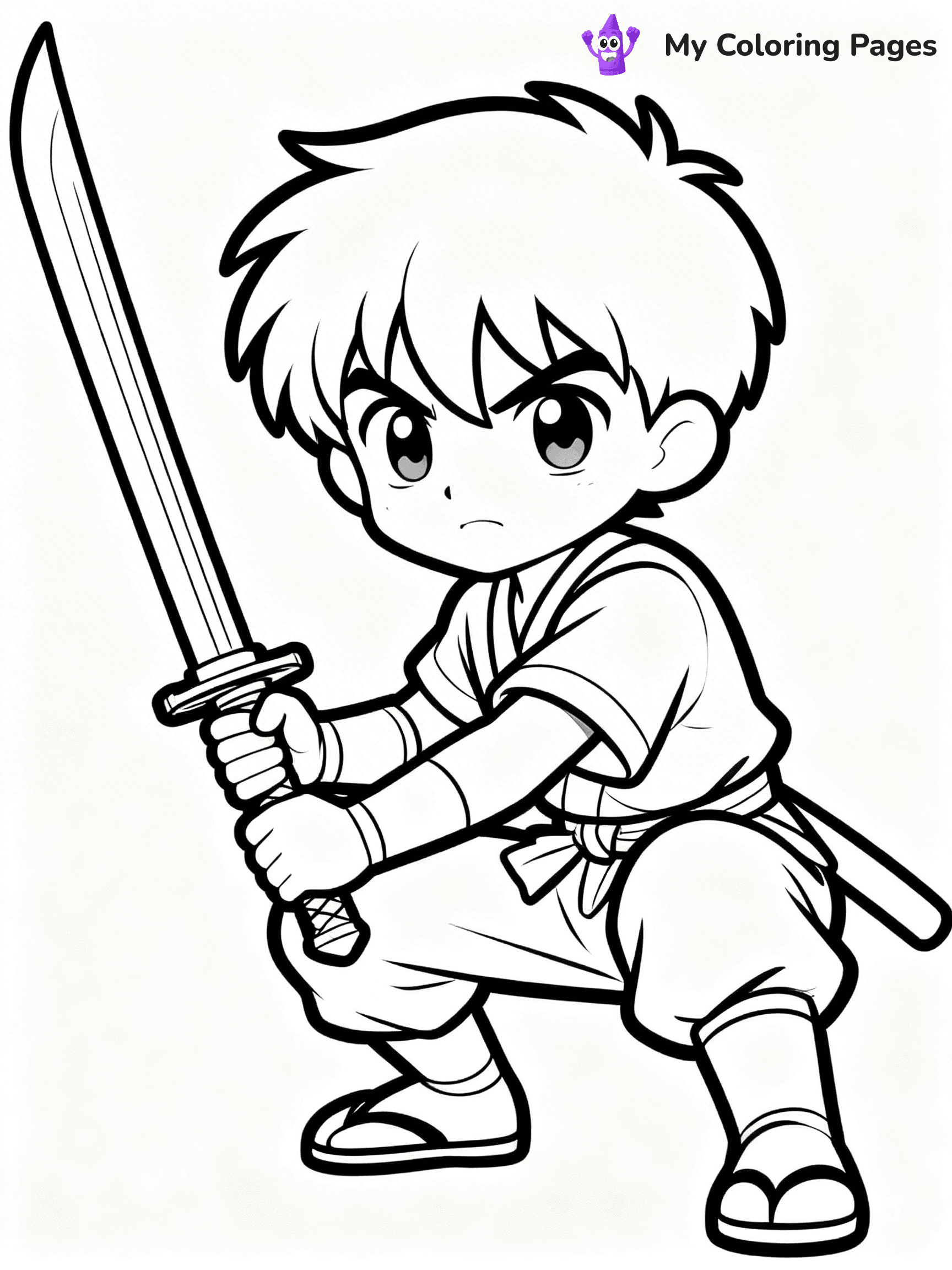Cool Boy Anime Coloring Pages - 100
