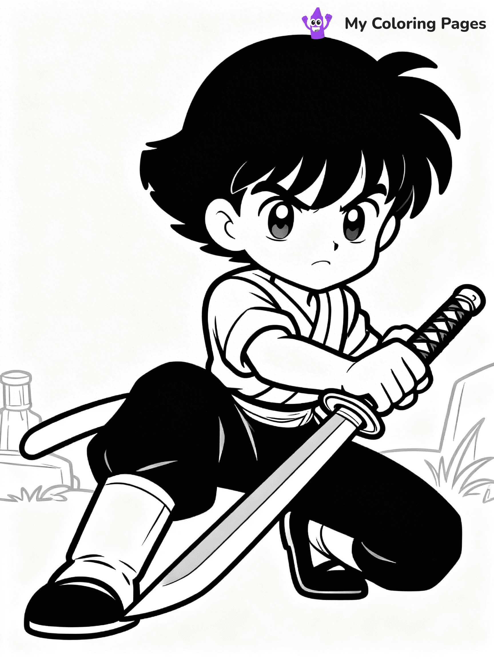Cool Boy Anime Coloring Pages - 99