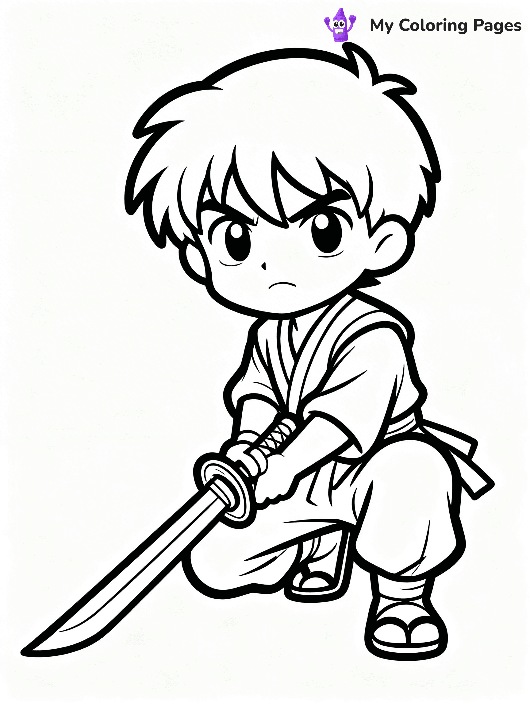 Cool Boy Anime Coloring Pages - 97