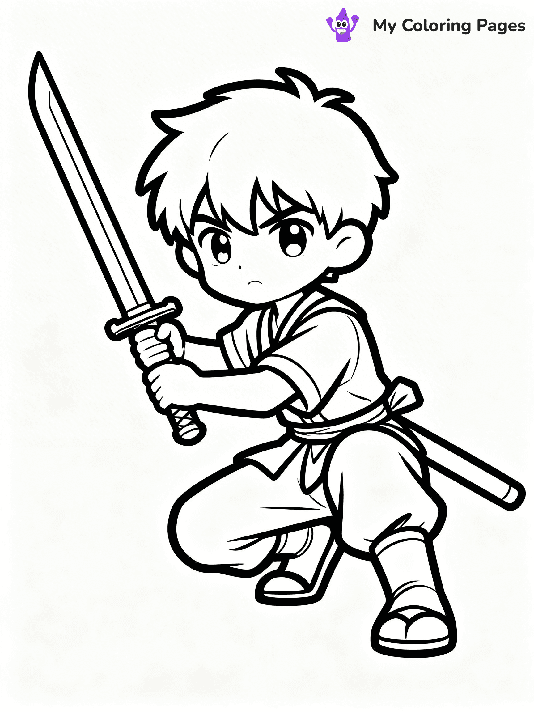 Cool Boy Anime Coloring Pages - 96