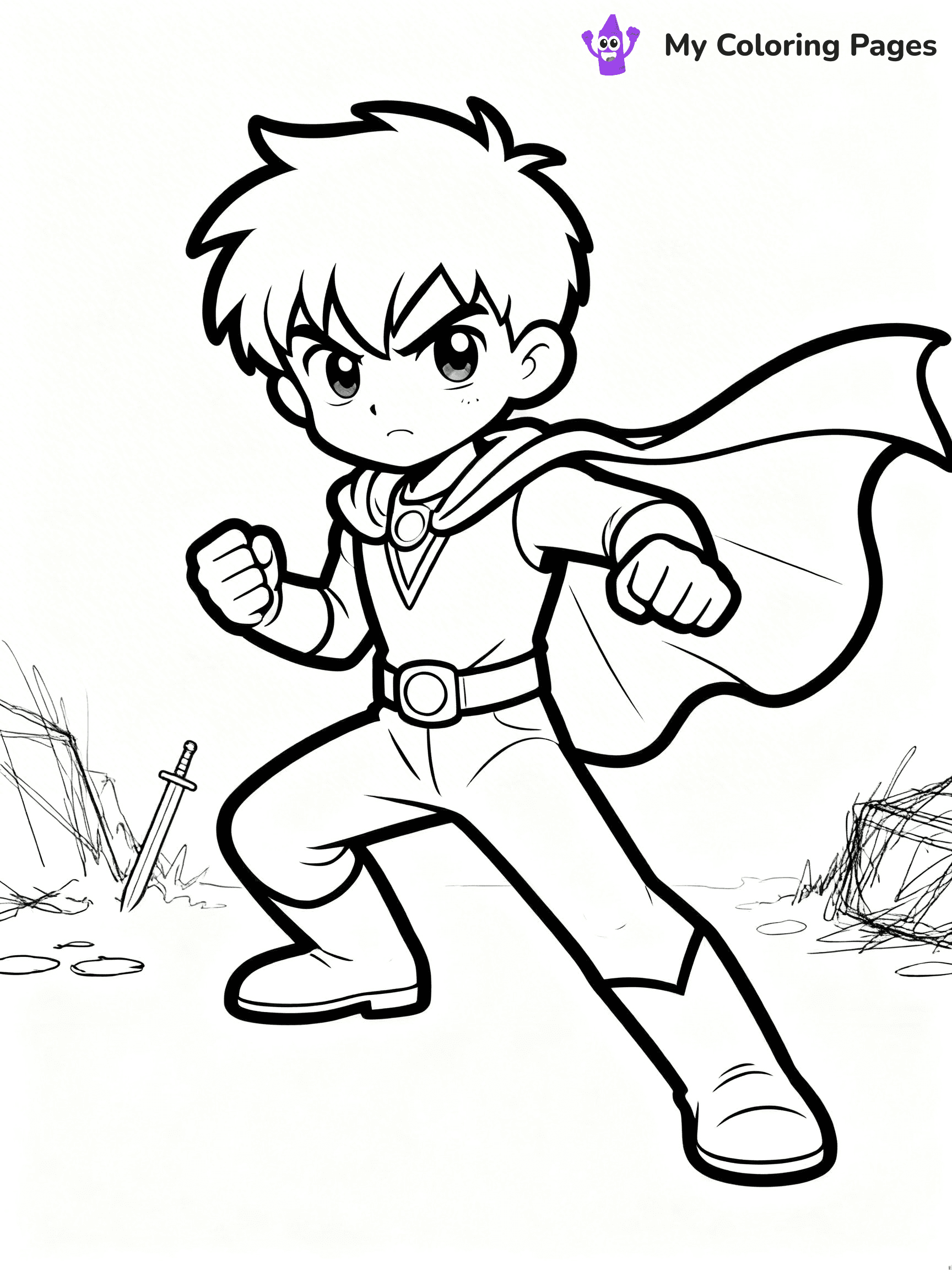 Cool Boy Anime Coloring Pages - 81
