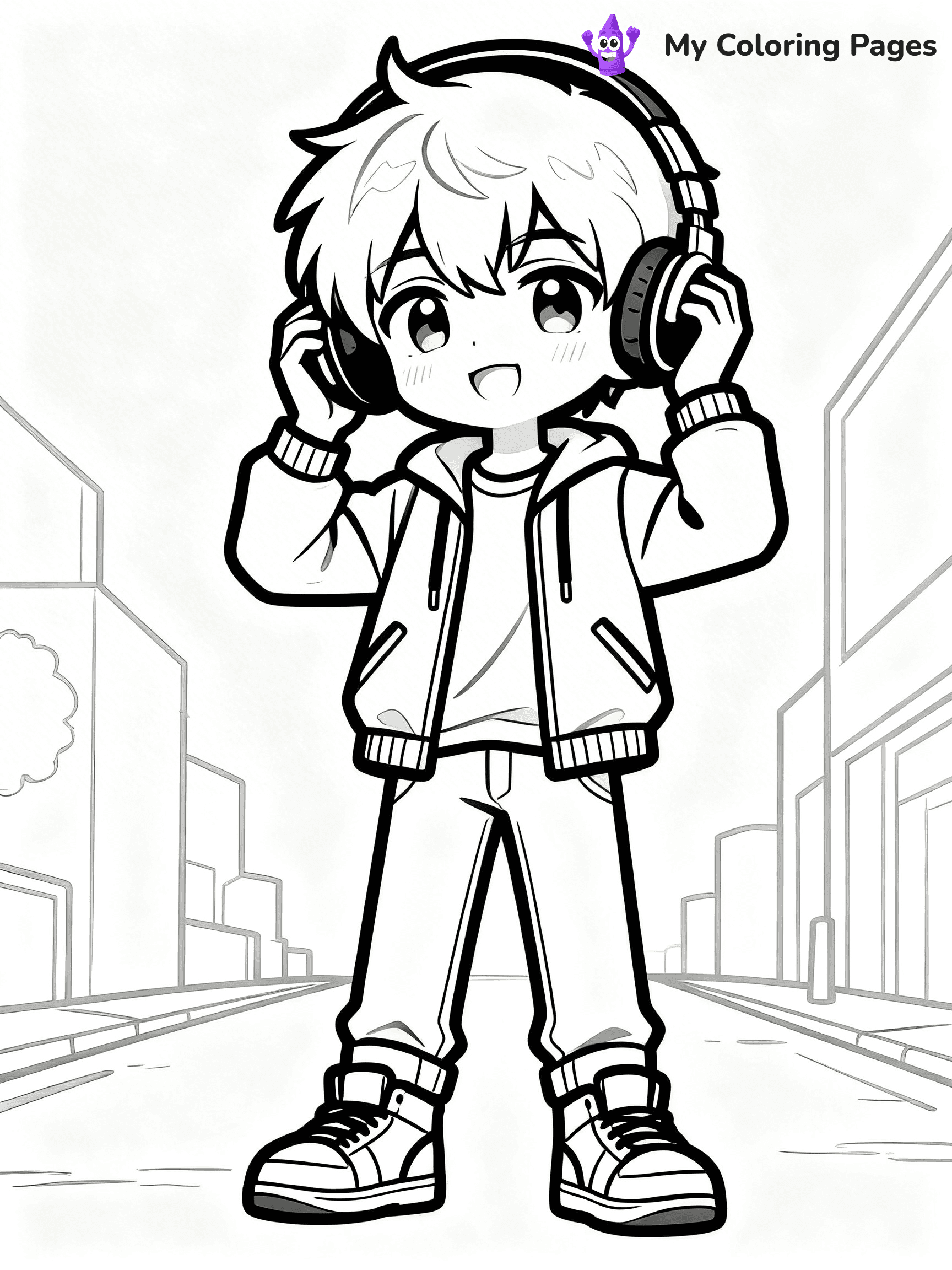 Cool Boy Anime Coloring Pages - 80