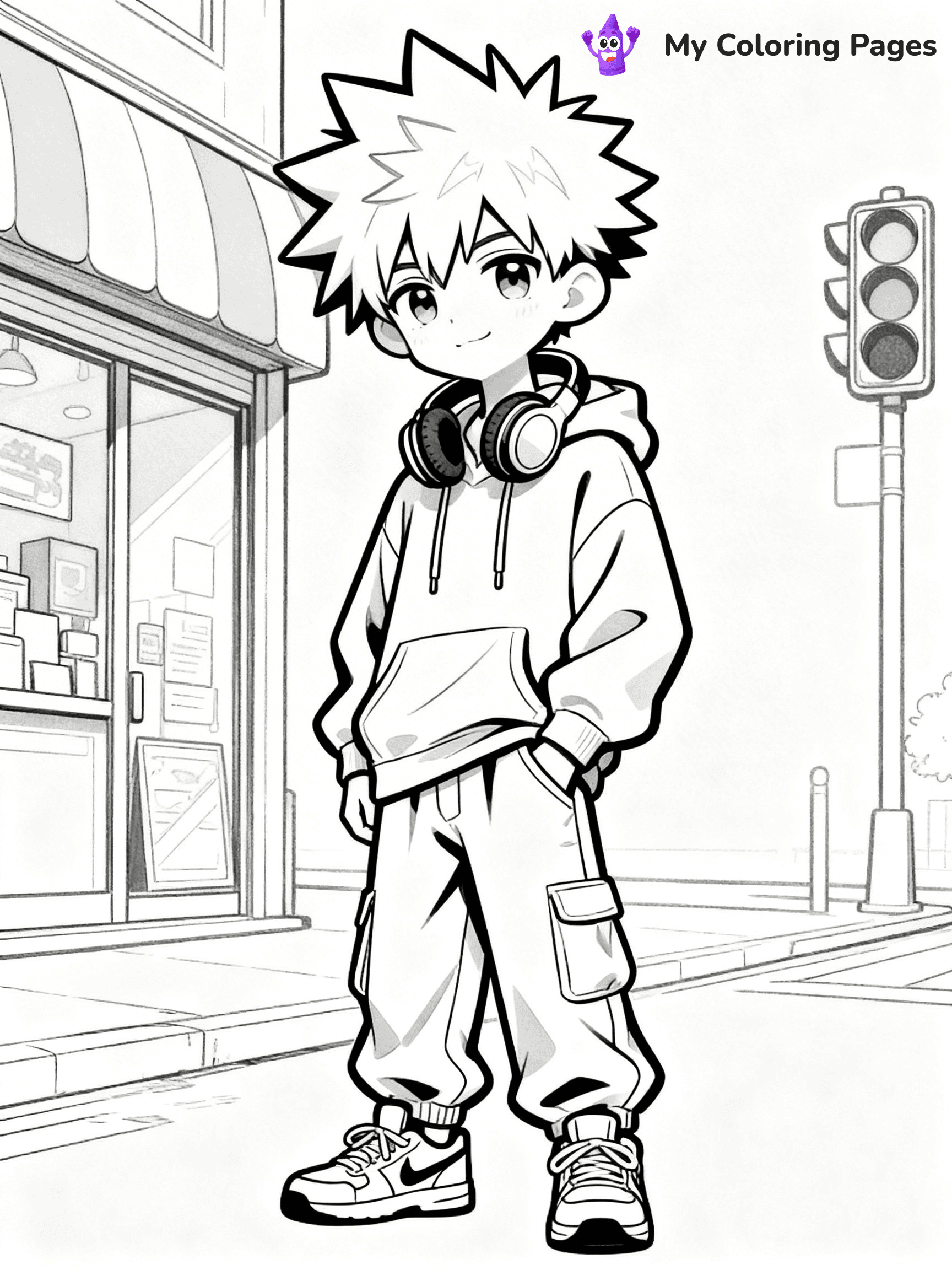 Cool Boy Anime Coloring Pages - 79