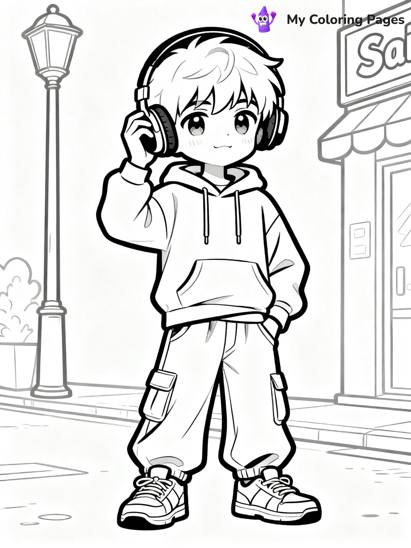 Cool Boy Anime Coloring Pages - 77