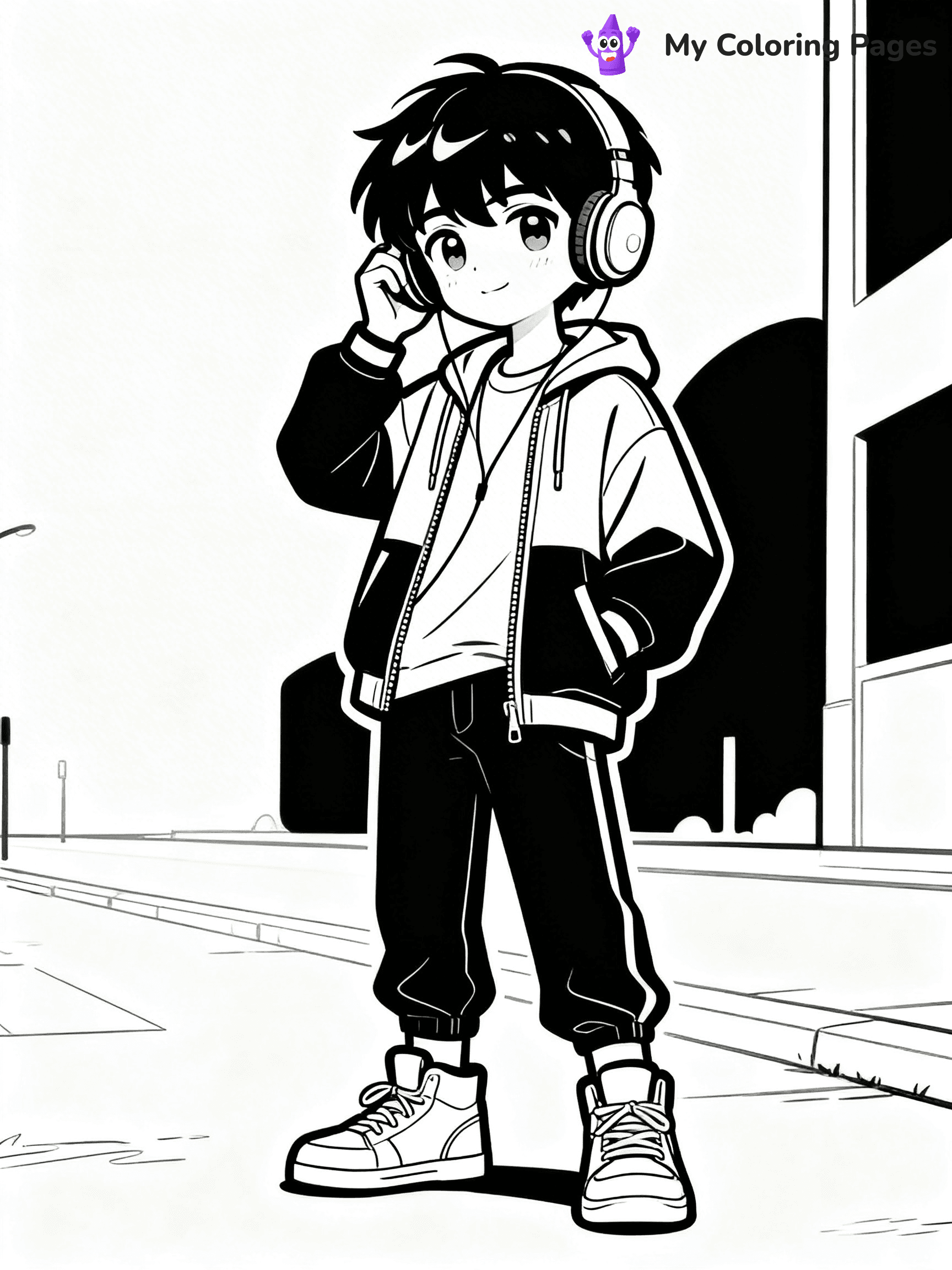 Cool Boy Anime Coloring Pages - 76