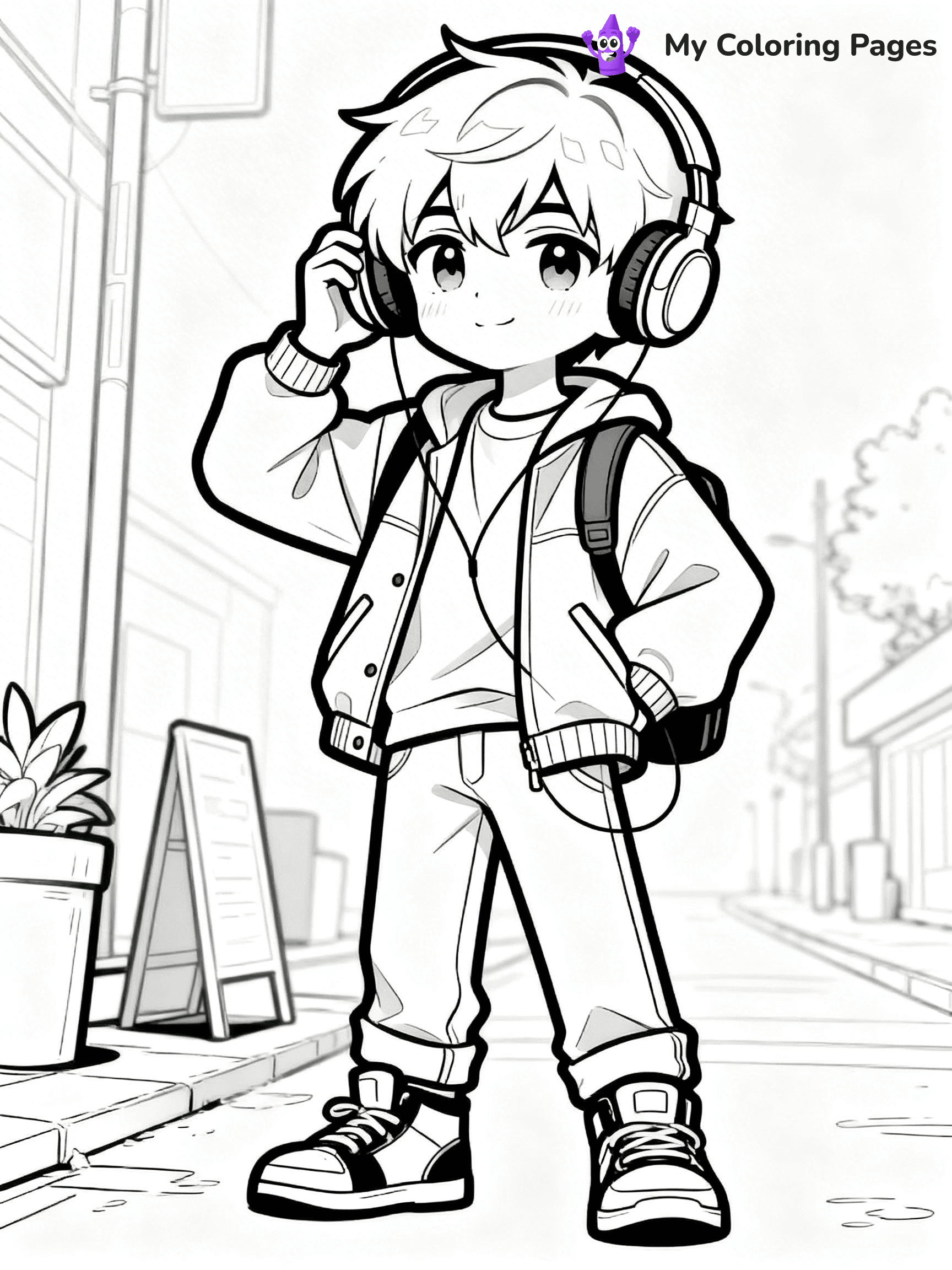 Cool Boy Anime Coloring Pages - 75