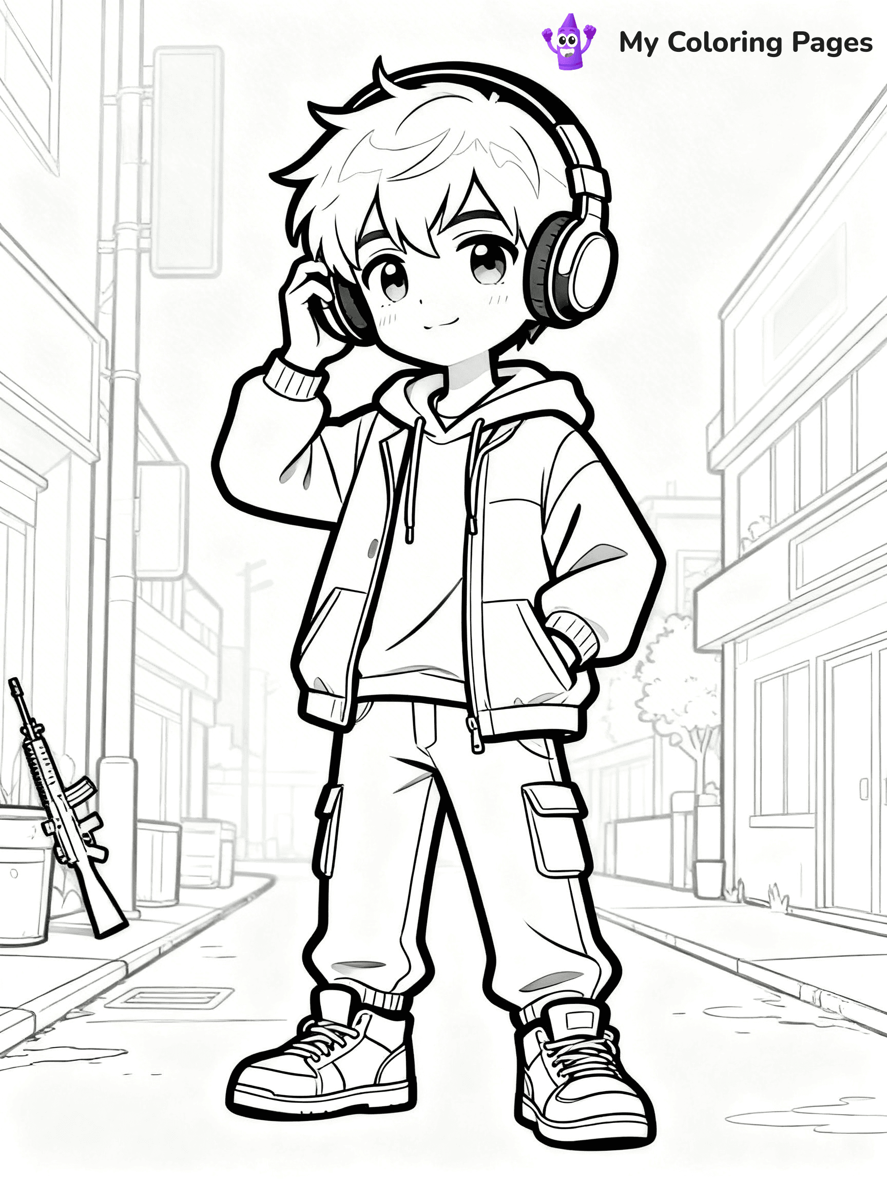 Cool Boy Anime Coloring Pages - 74