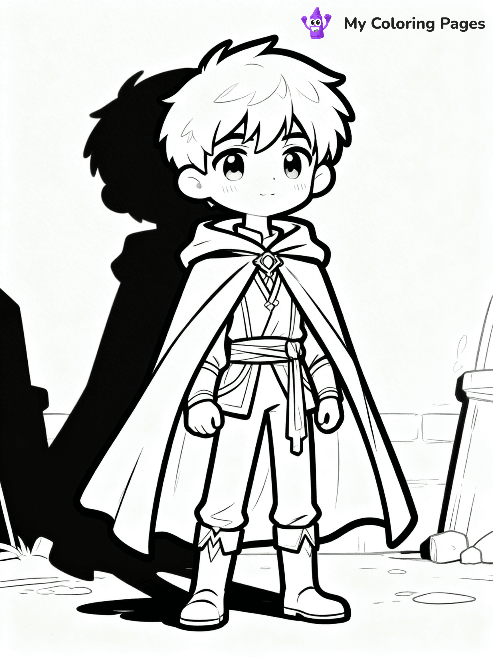 Cool Boy Anime Coloring Pages - 64