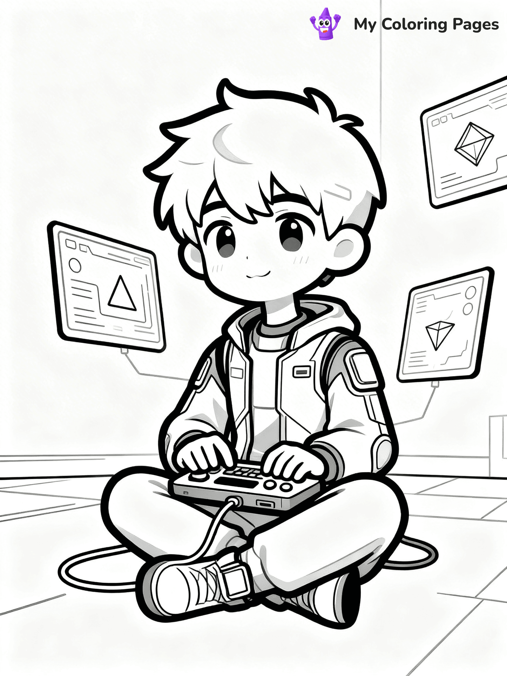 Cool Boy Anime Coloring Pages - 59