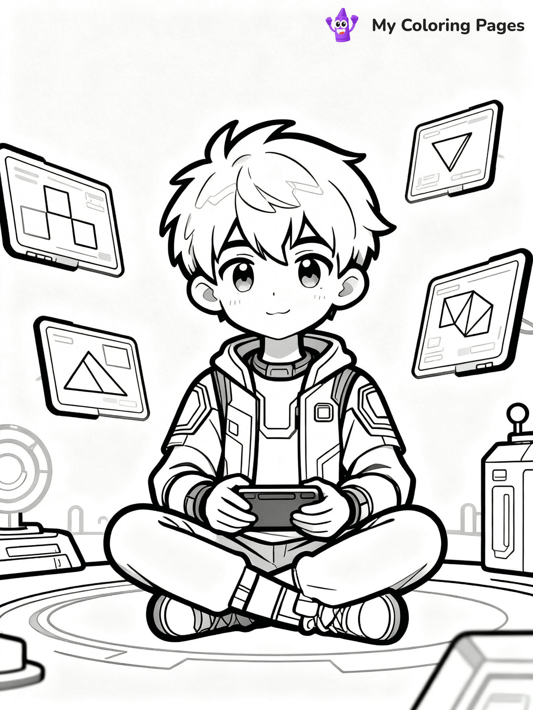 Cool Boy Anime Coloring Pages - 56