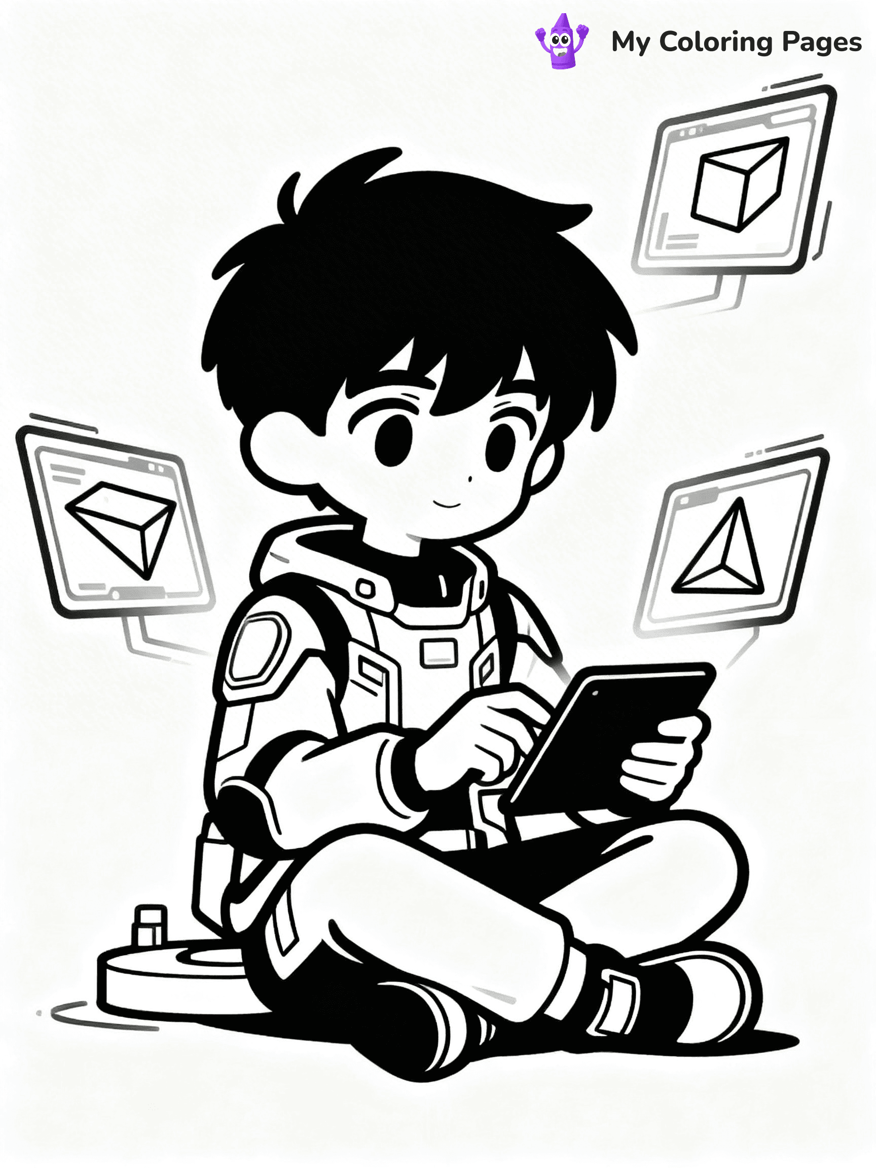 Cool Boy Anime Coloring Pages - 55