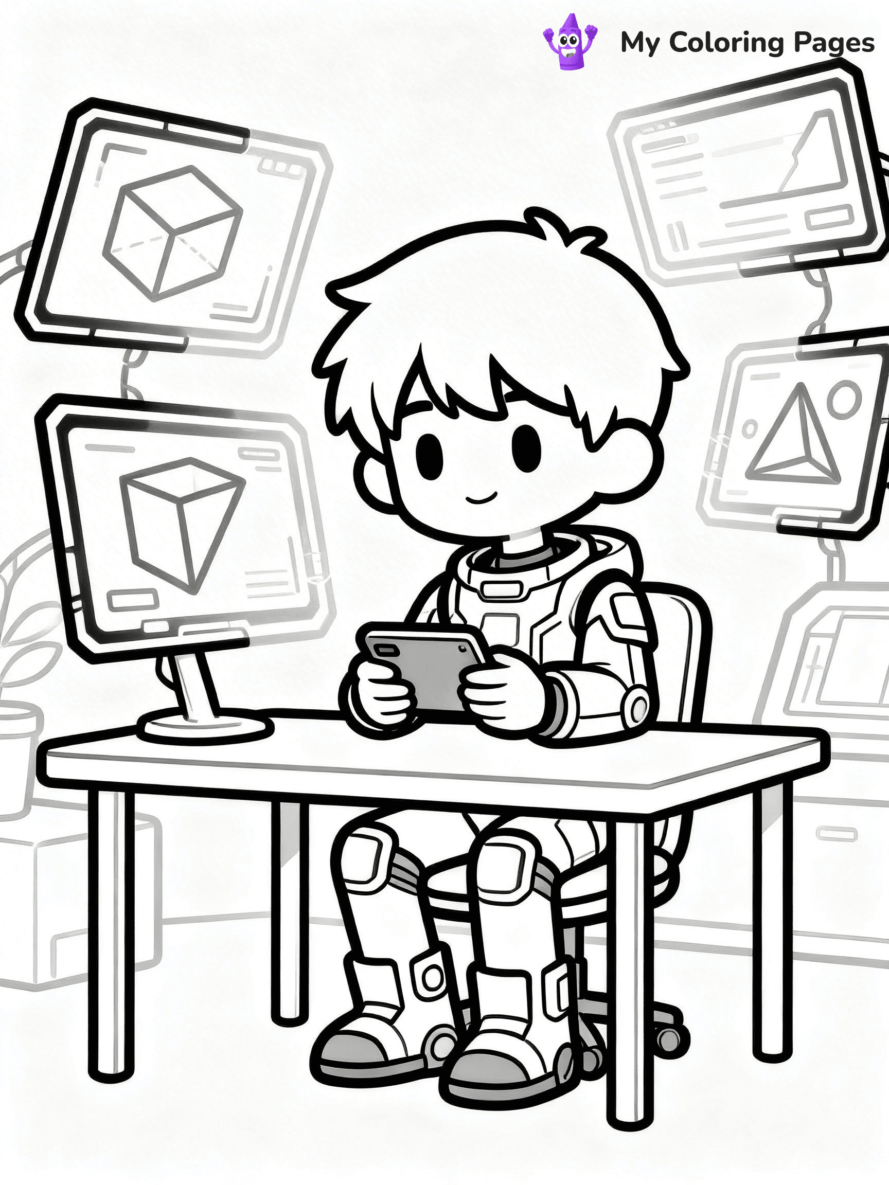 Cool Boy Anime Coloring Pages - 54