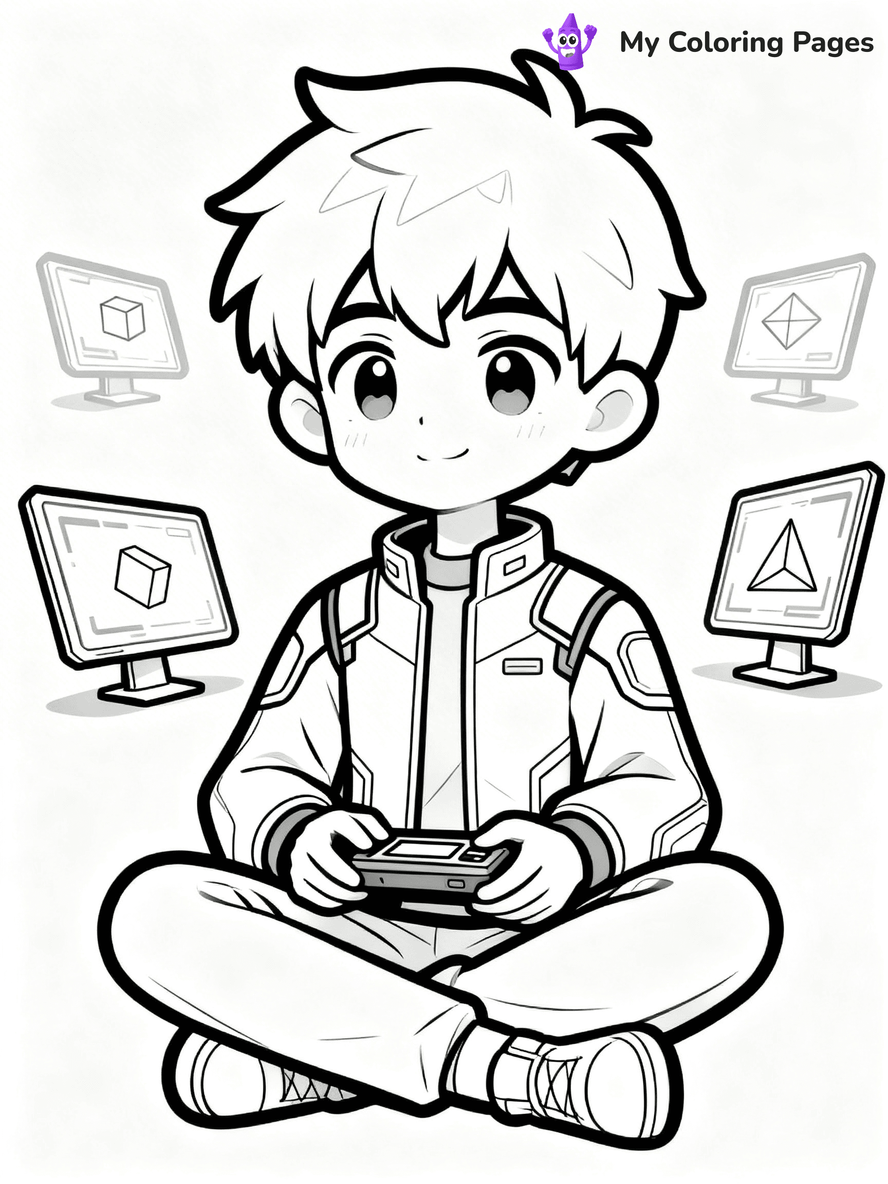 Cool Boy Anime Coloring Pages - 53