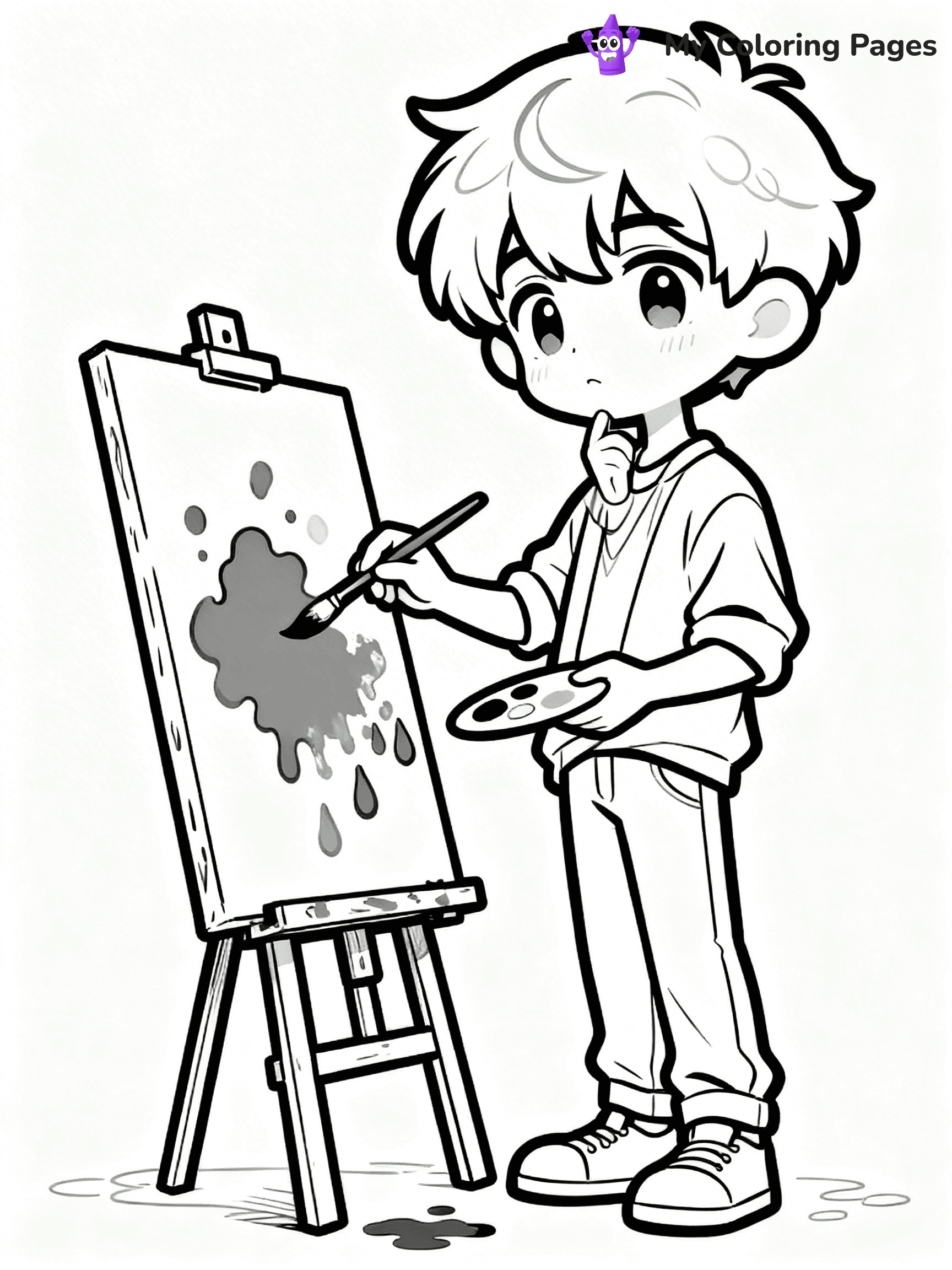 Cool Boy Anime Coloring Pages - 44