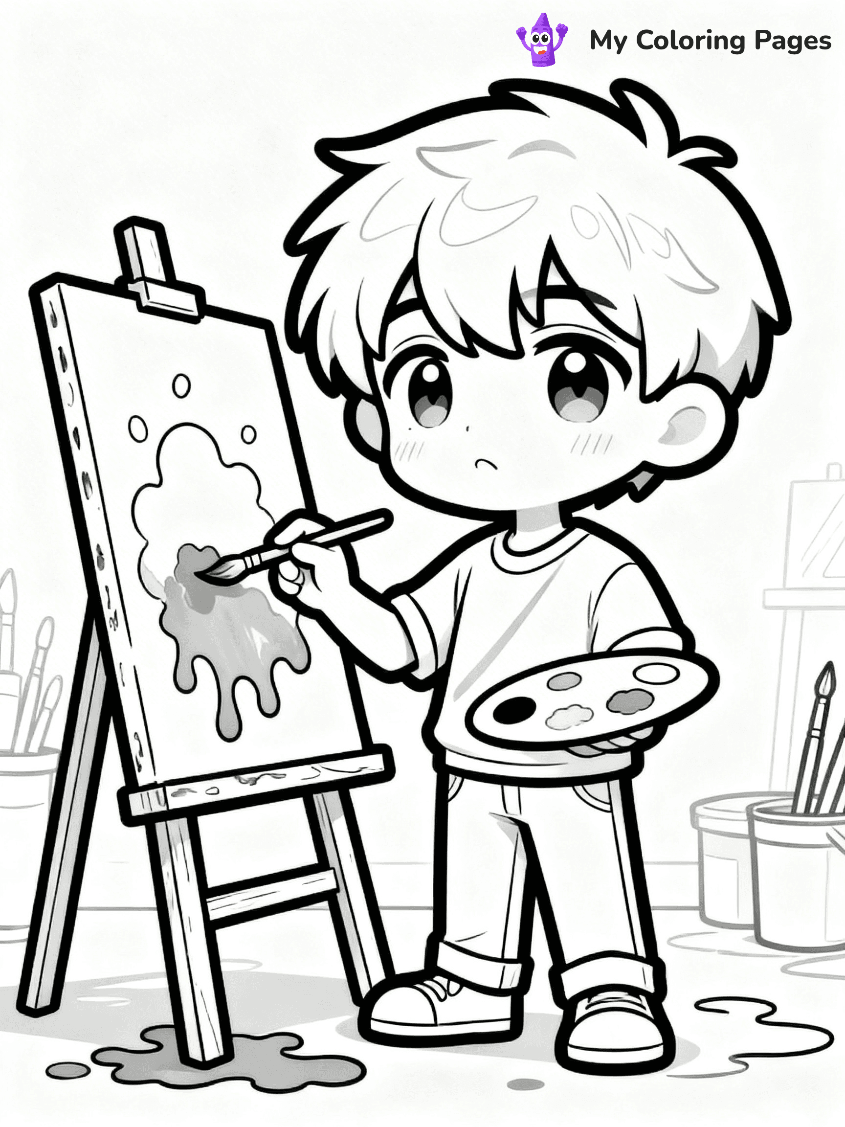 Cool Boy Anime Coloring Pages - 42