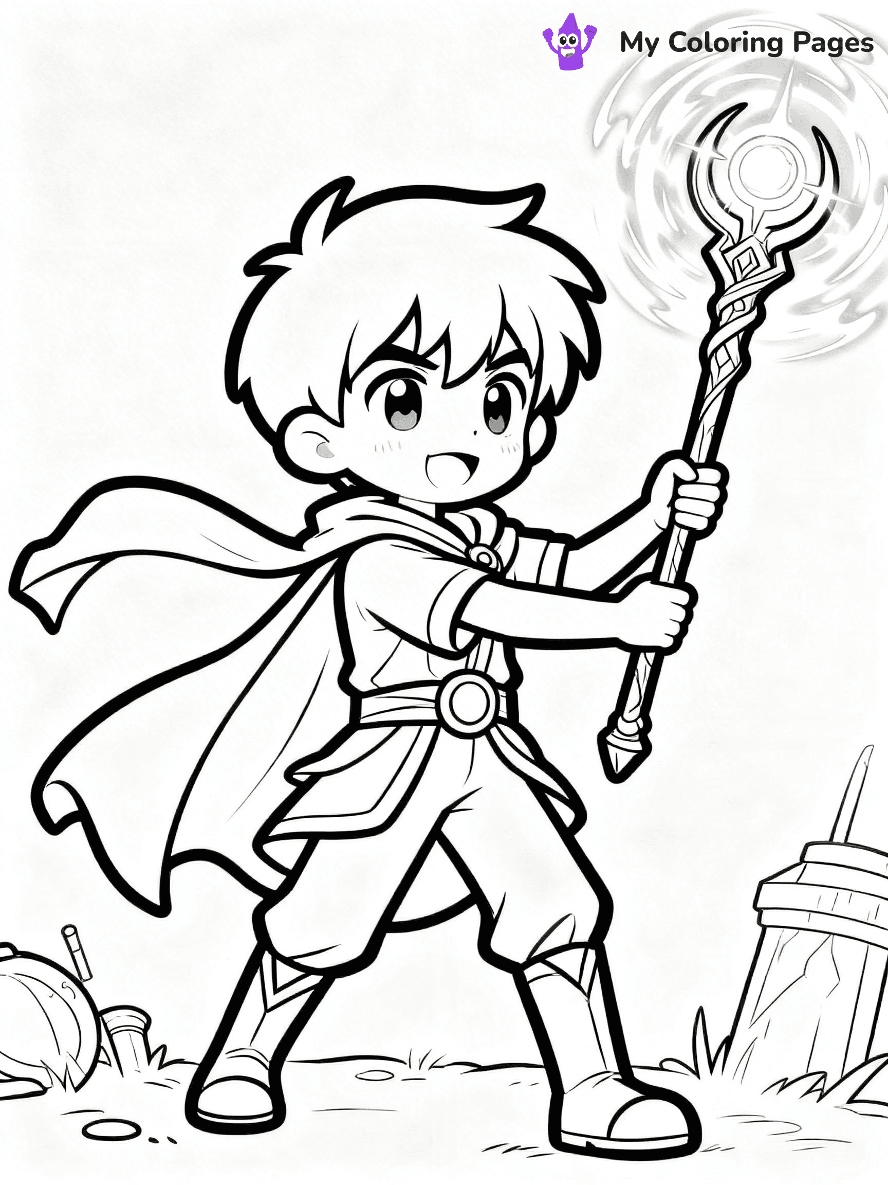 Cool Boy Anime Coloring Pages - 35