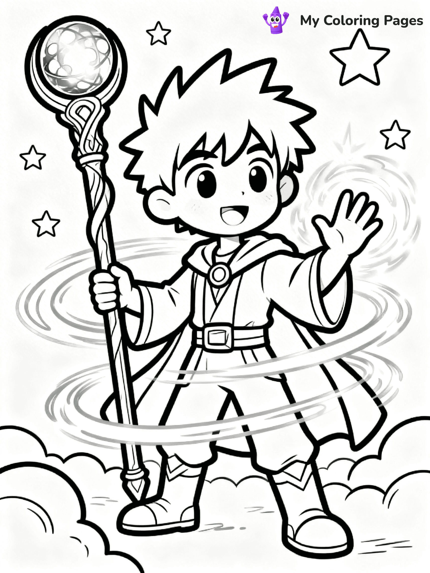 Cool Boy Anime Coloring Pages - 34