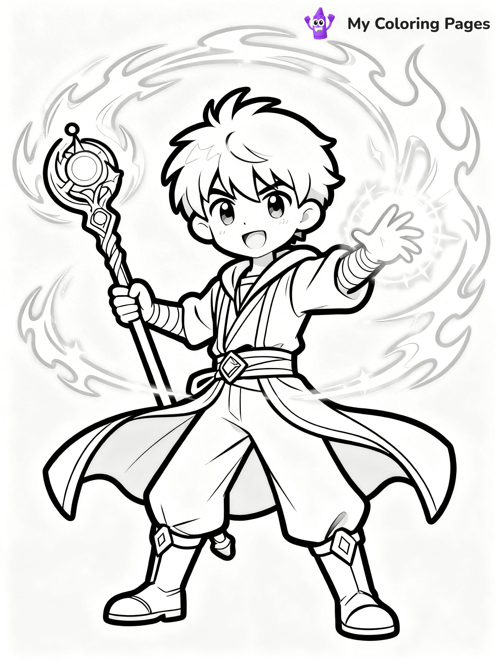 Cool Boy Anime Coloring Pages - 33