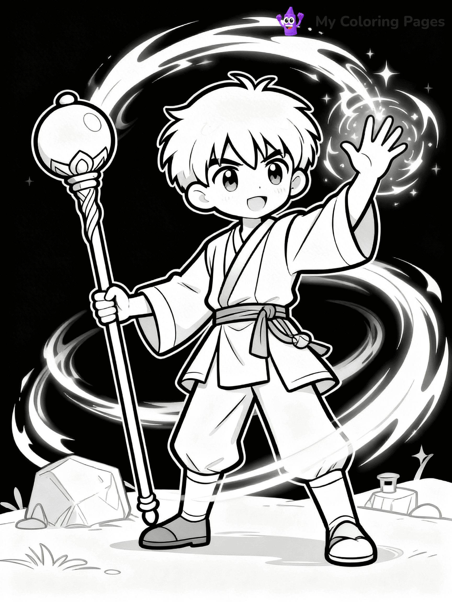 Cool Boy Anime Coloring Pages - 32