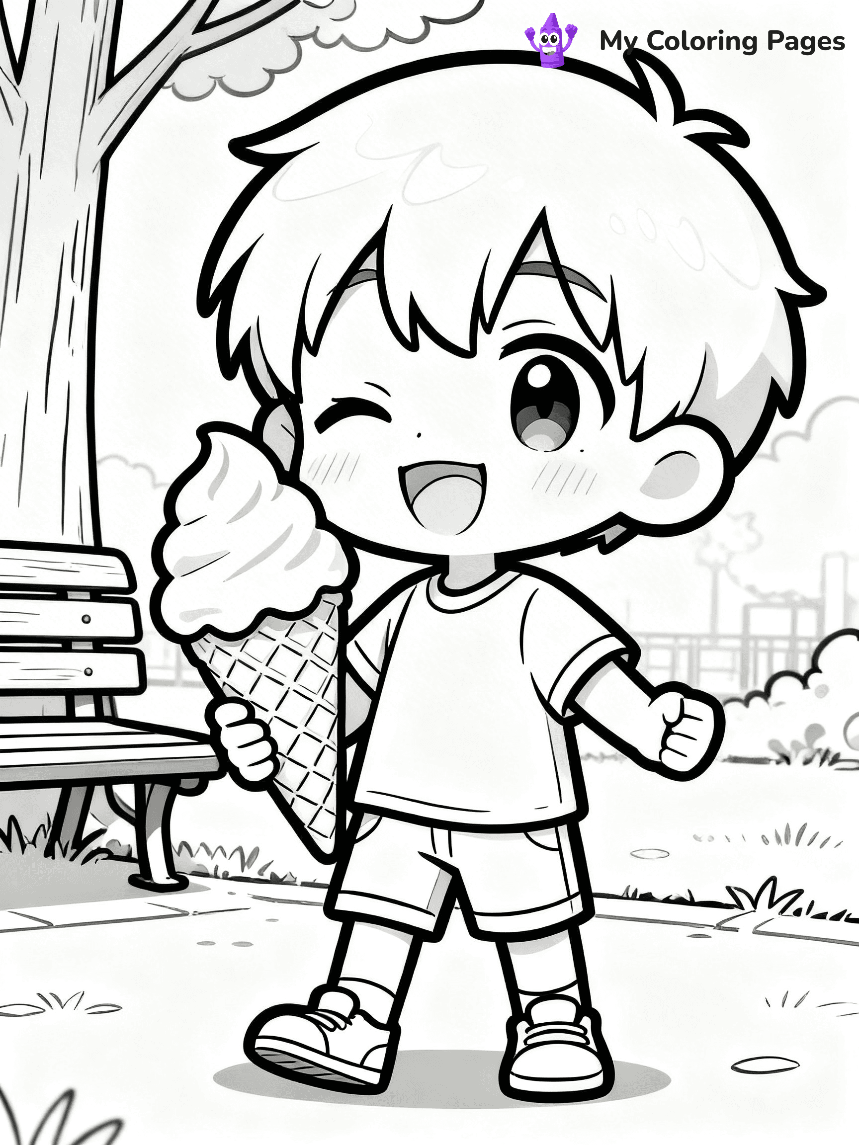 Cool Boy Anime Coloring Pages - 23