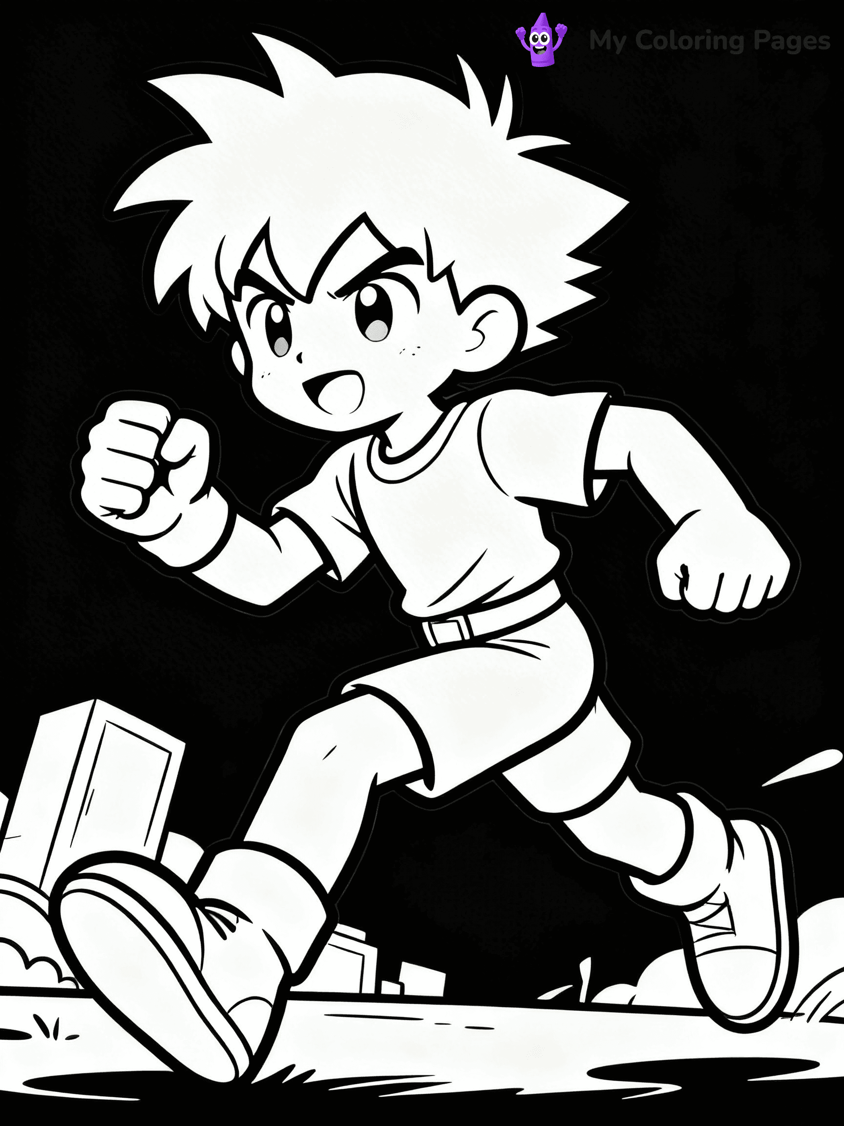 Cool Boy Anime Coloring Pages - 11