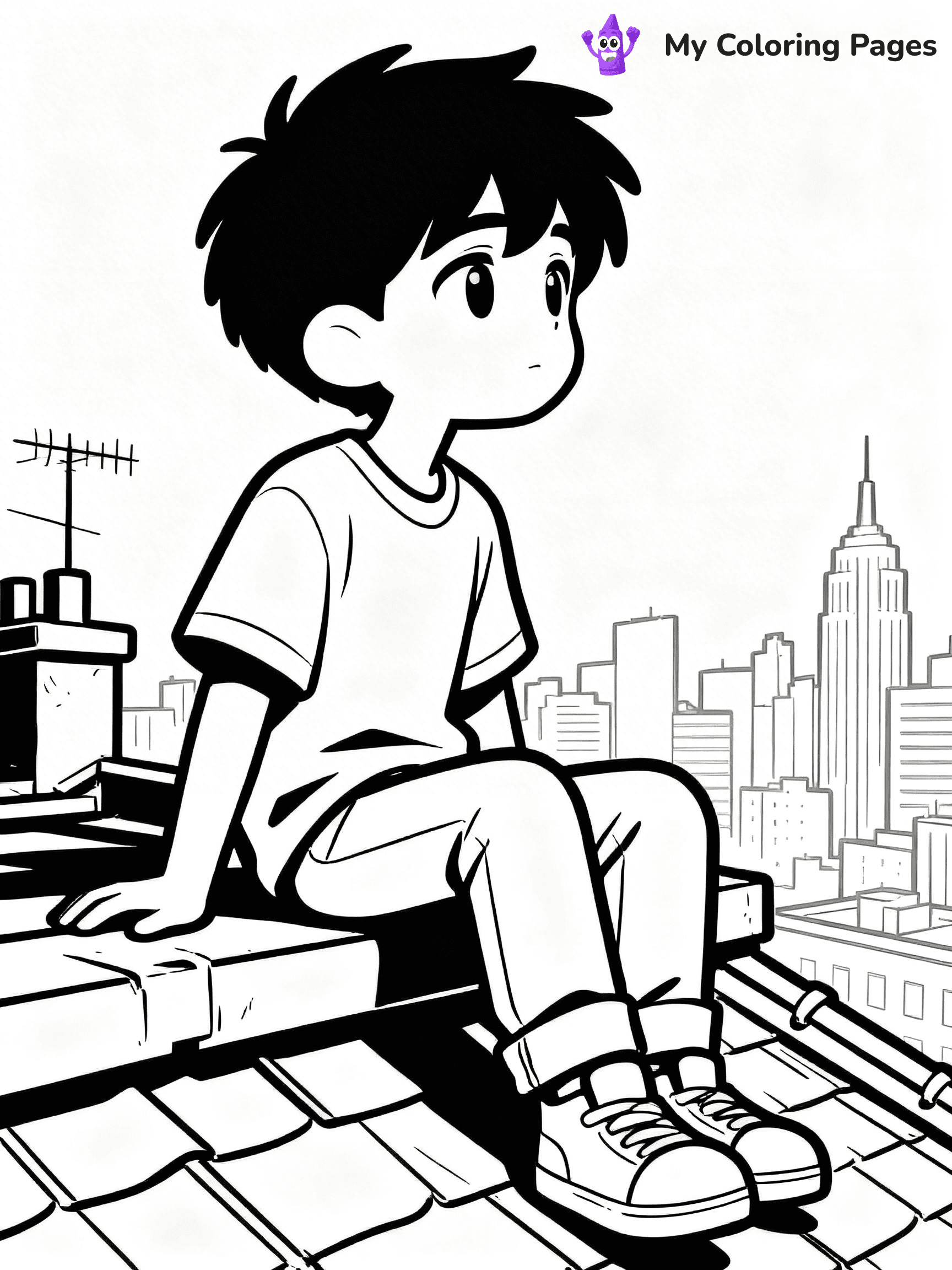 Cool Boy Anime Coloring Pages - 6