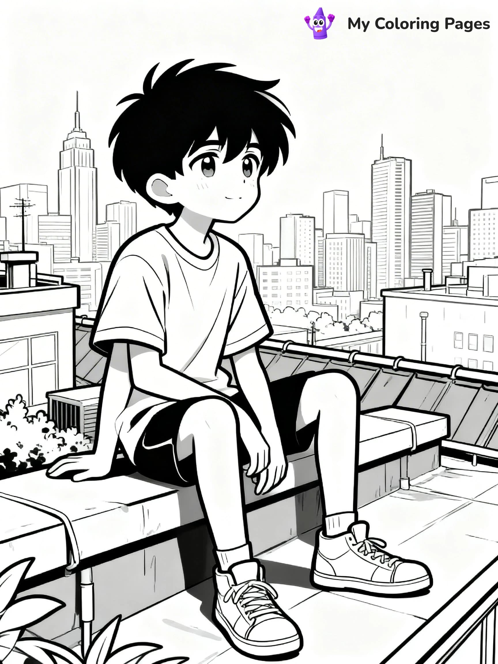 Cool Boy Anime Coloring Pages - 5