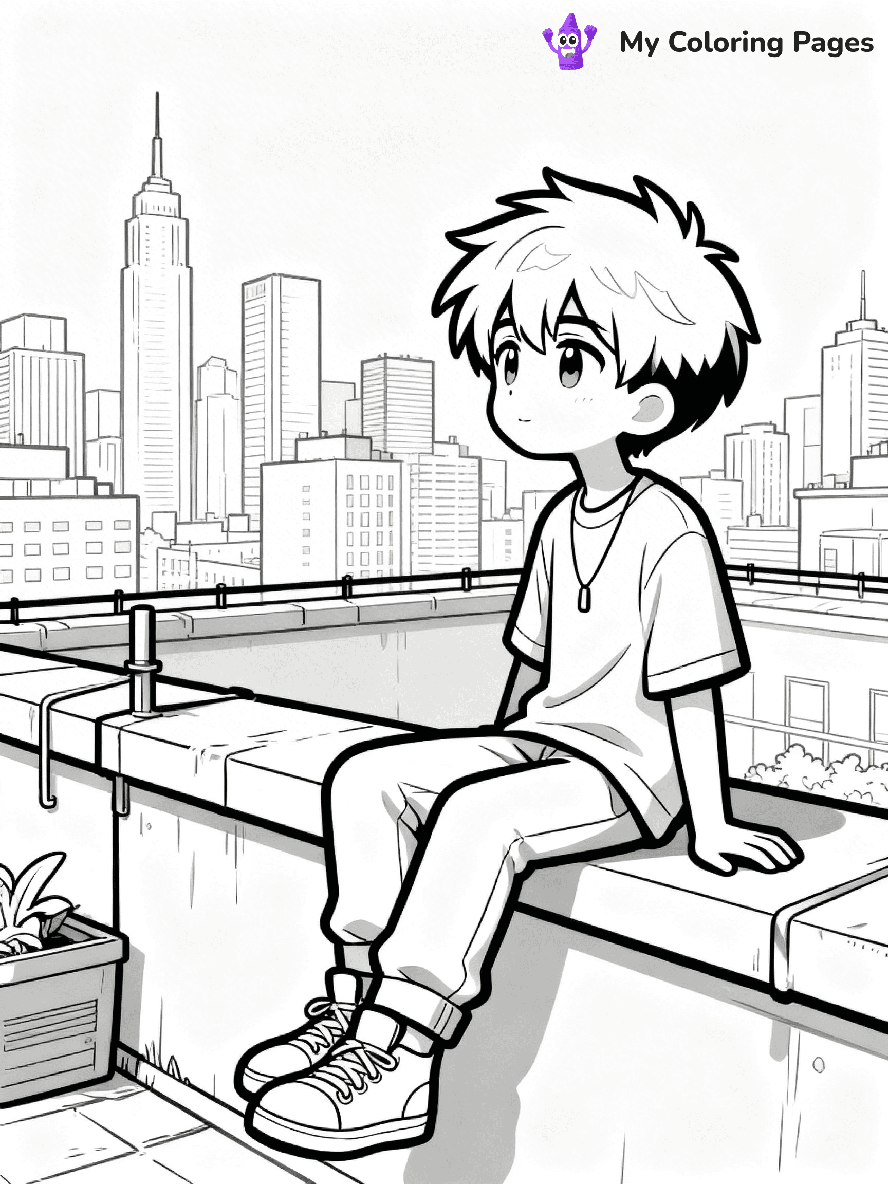 Cool Boy Anime Coloring Pages - 3