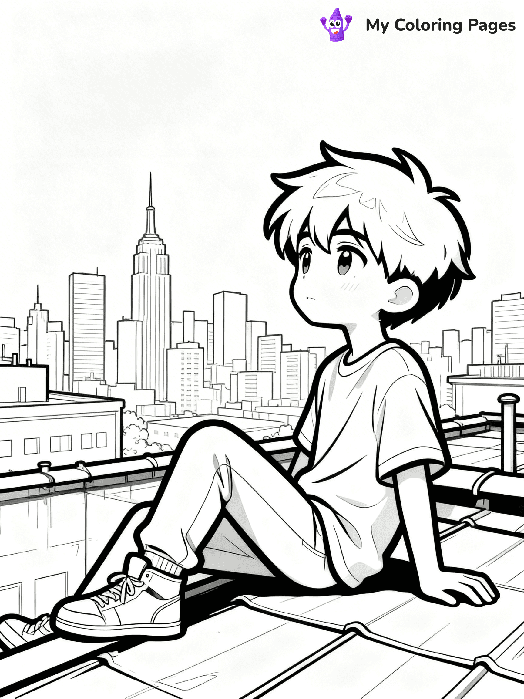 Cool Boy Anime Coloring Pages - 2