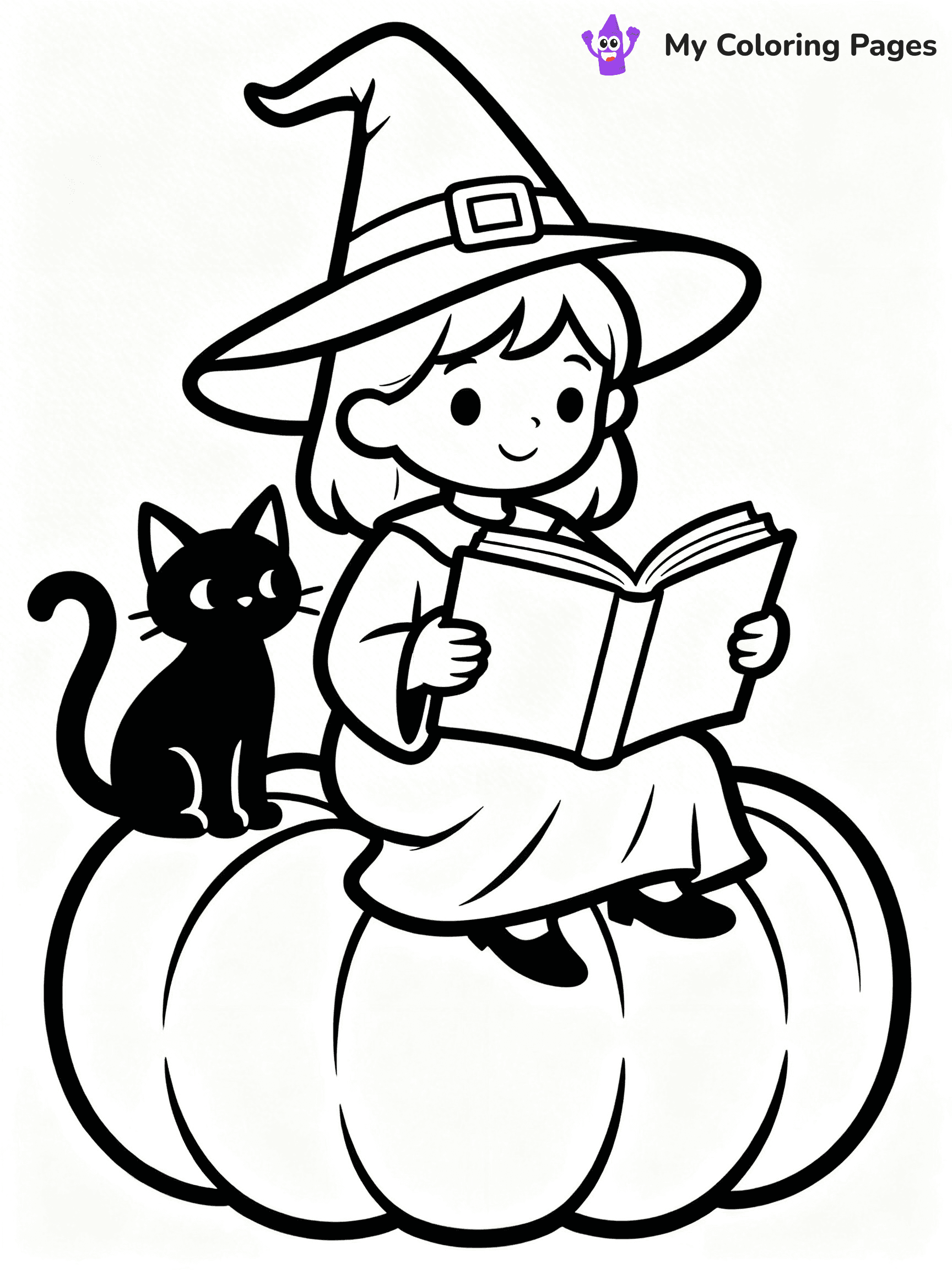 Cute Witch Coloring Pages - 24