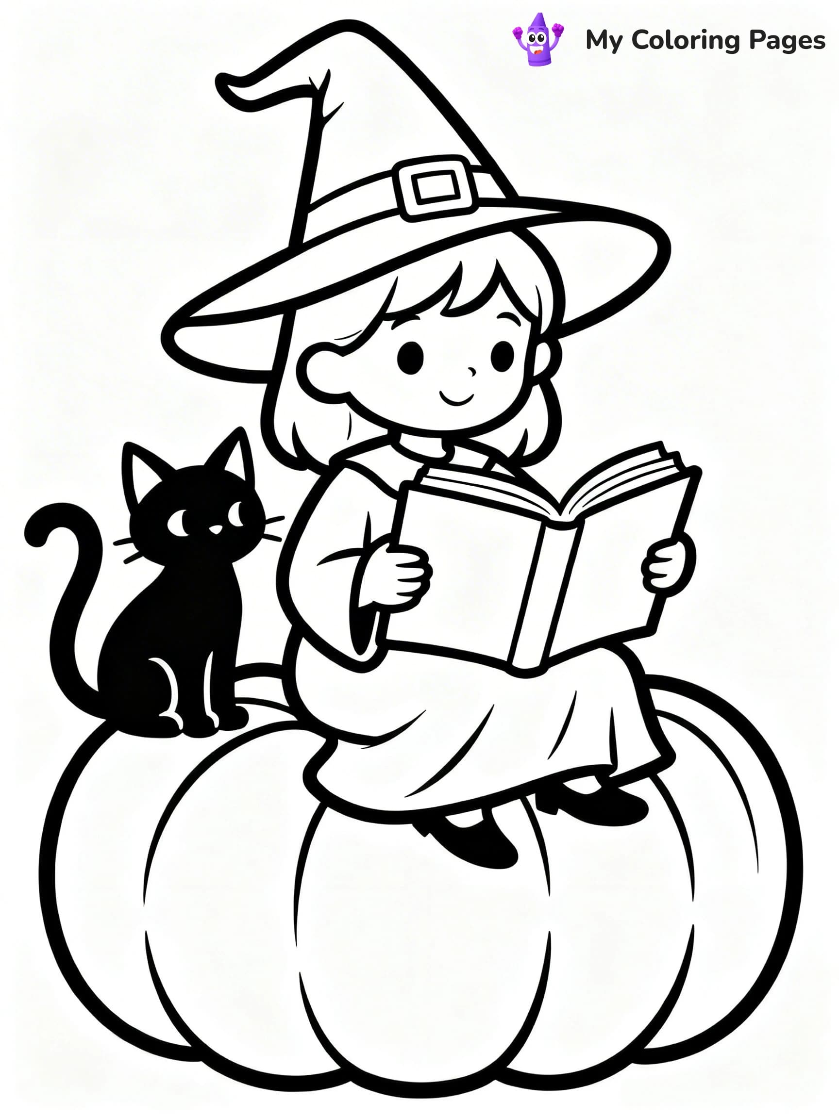 Cute Witch Coloring Pages - 23
