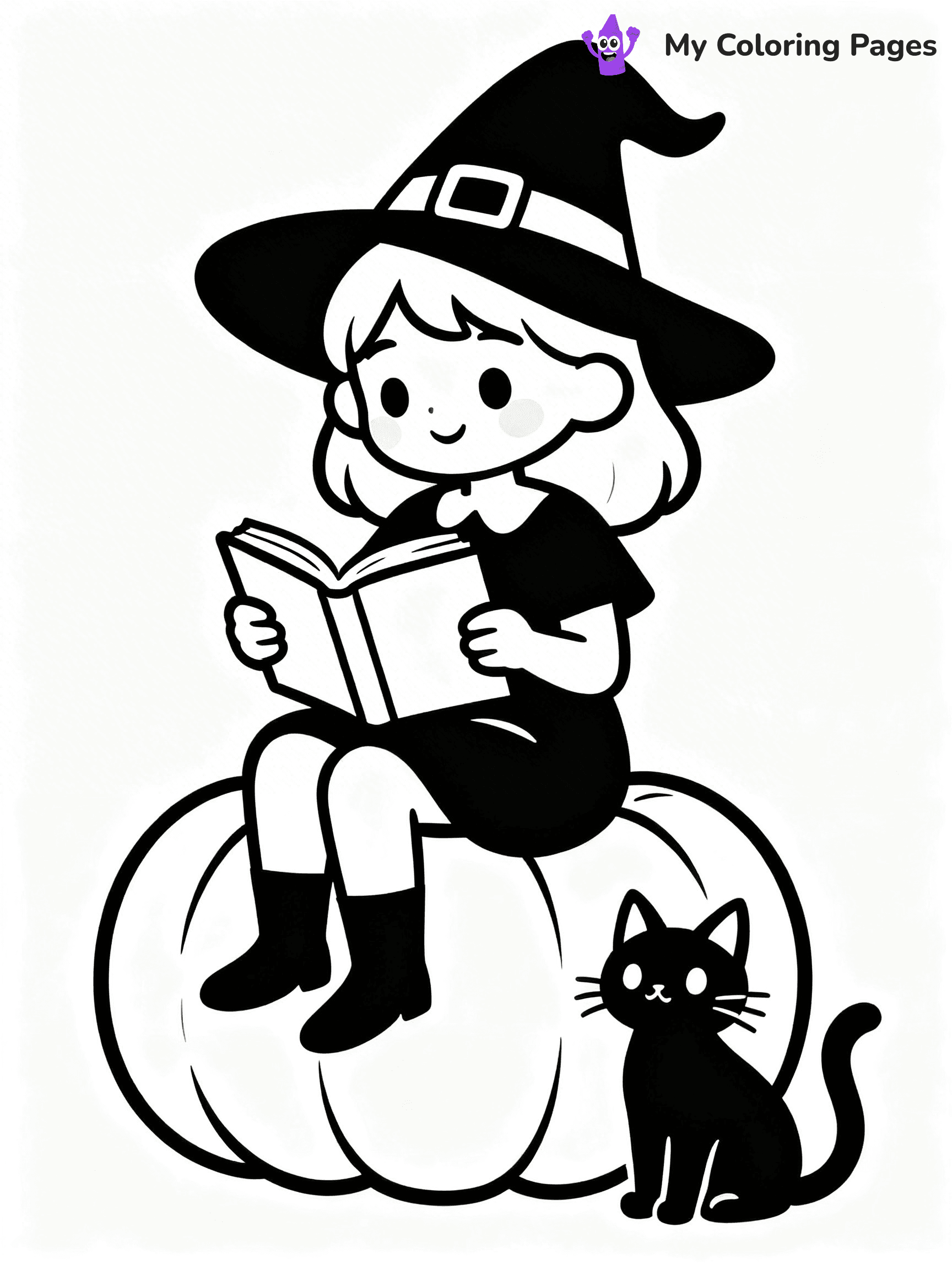 Cute Witch Coloring Pages - 23