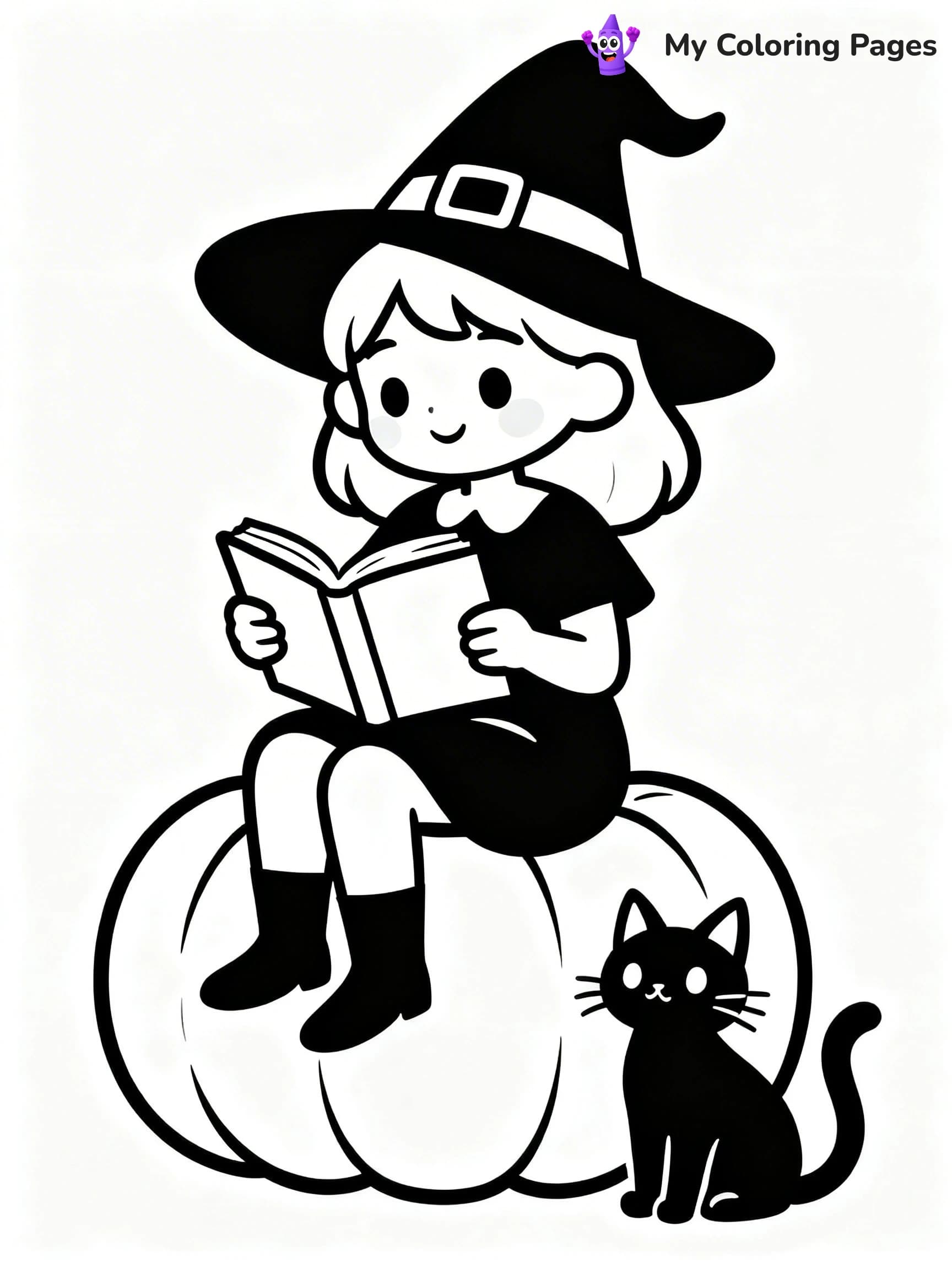 Cute Witch Coloring Pages - 22