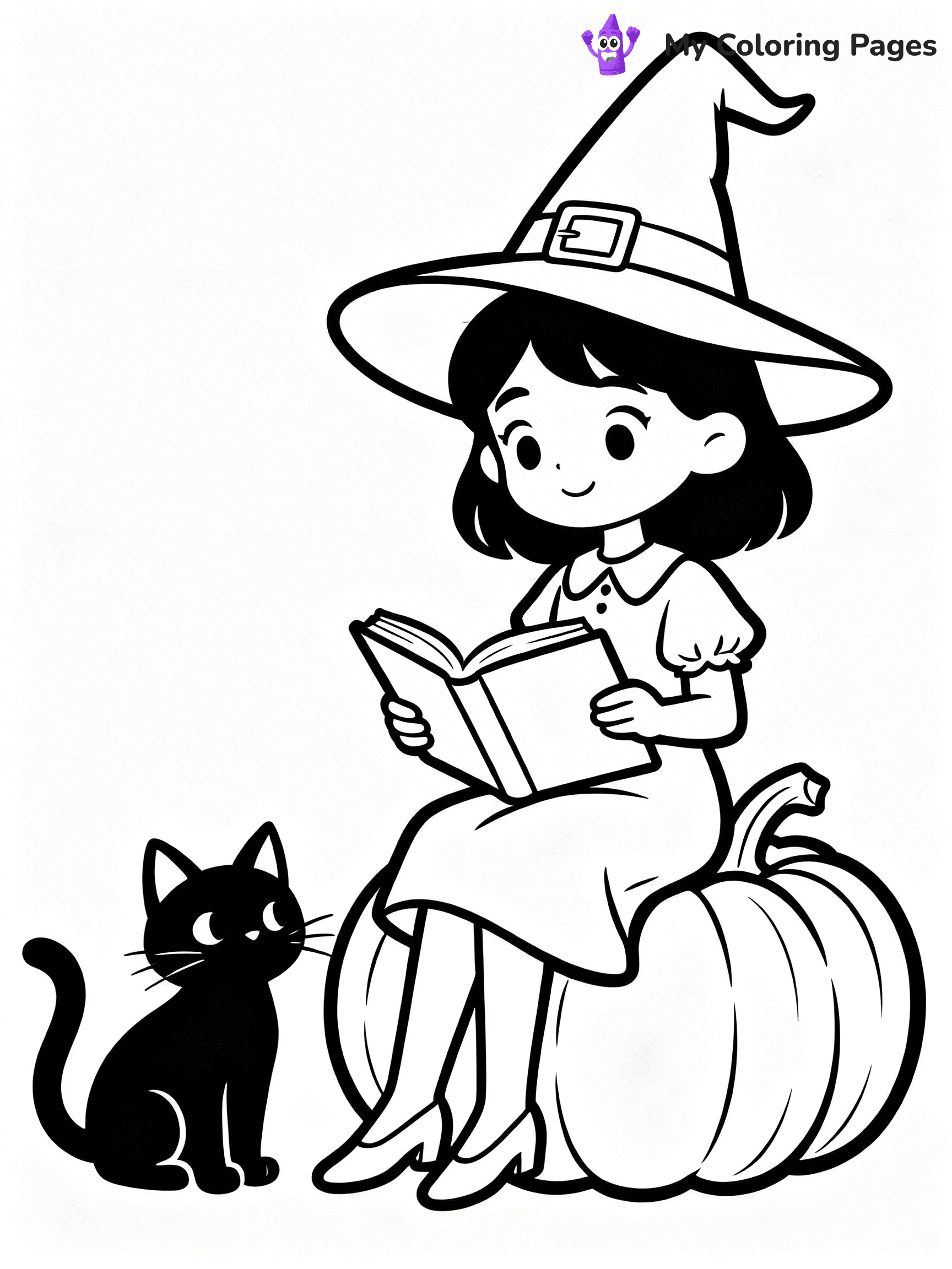 Cute Witch Coloring Pages - 22
