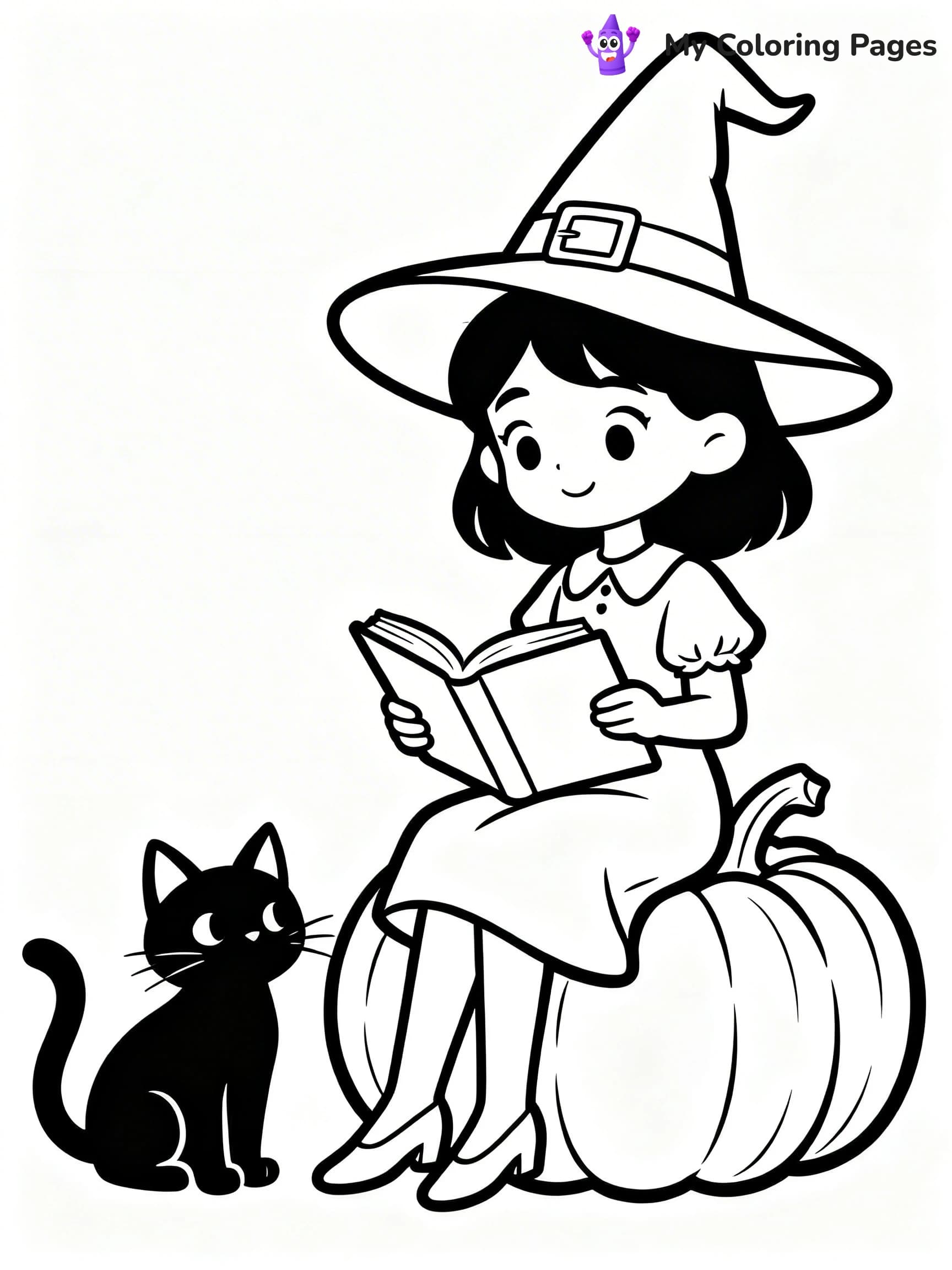 Cute Witch Coloring Pages - 21