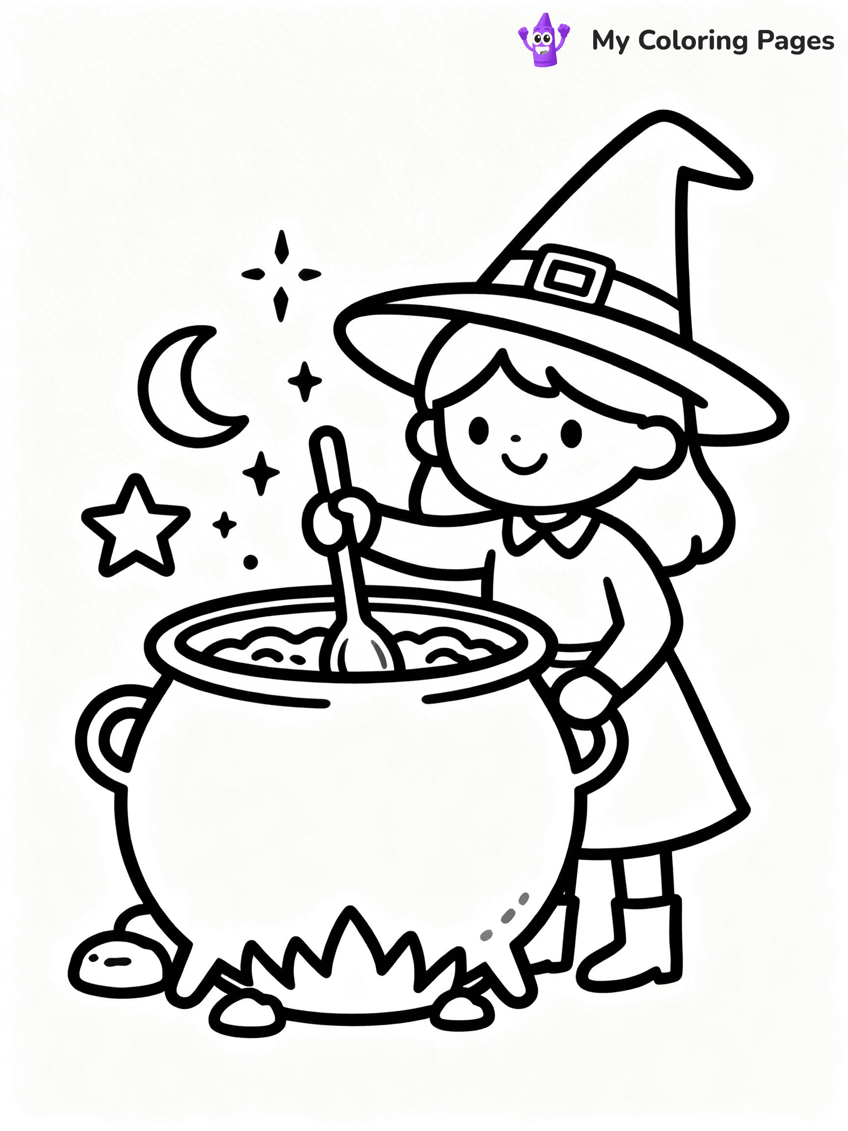 Cute Witch Coloring Pages - 21