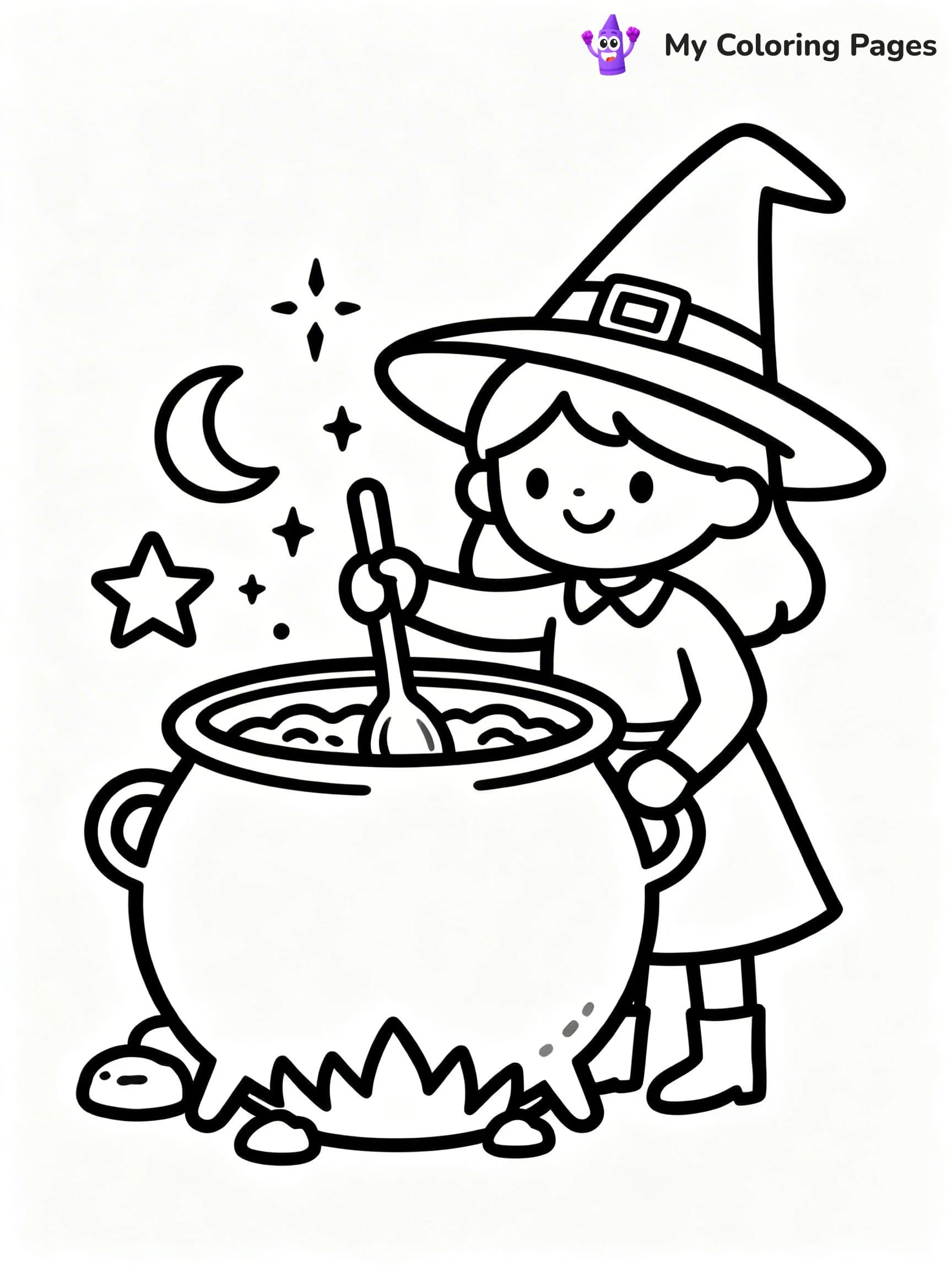 Cute Witch Coloring Pages - 20