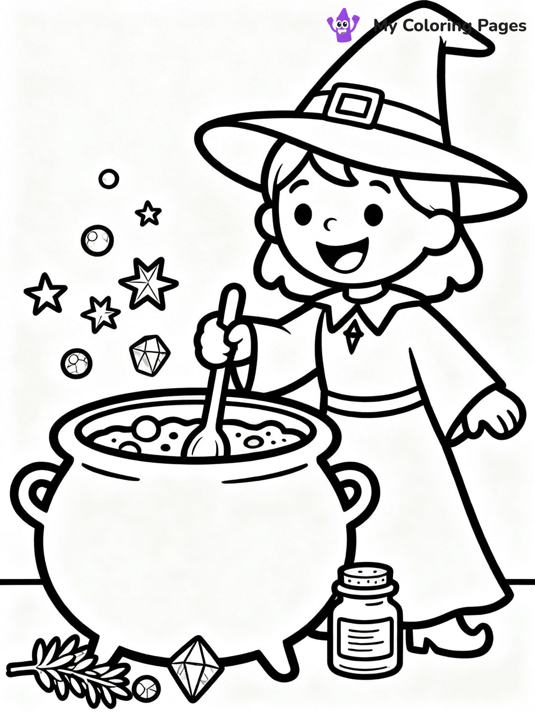 Cute Witch Coloring Pages - 20
