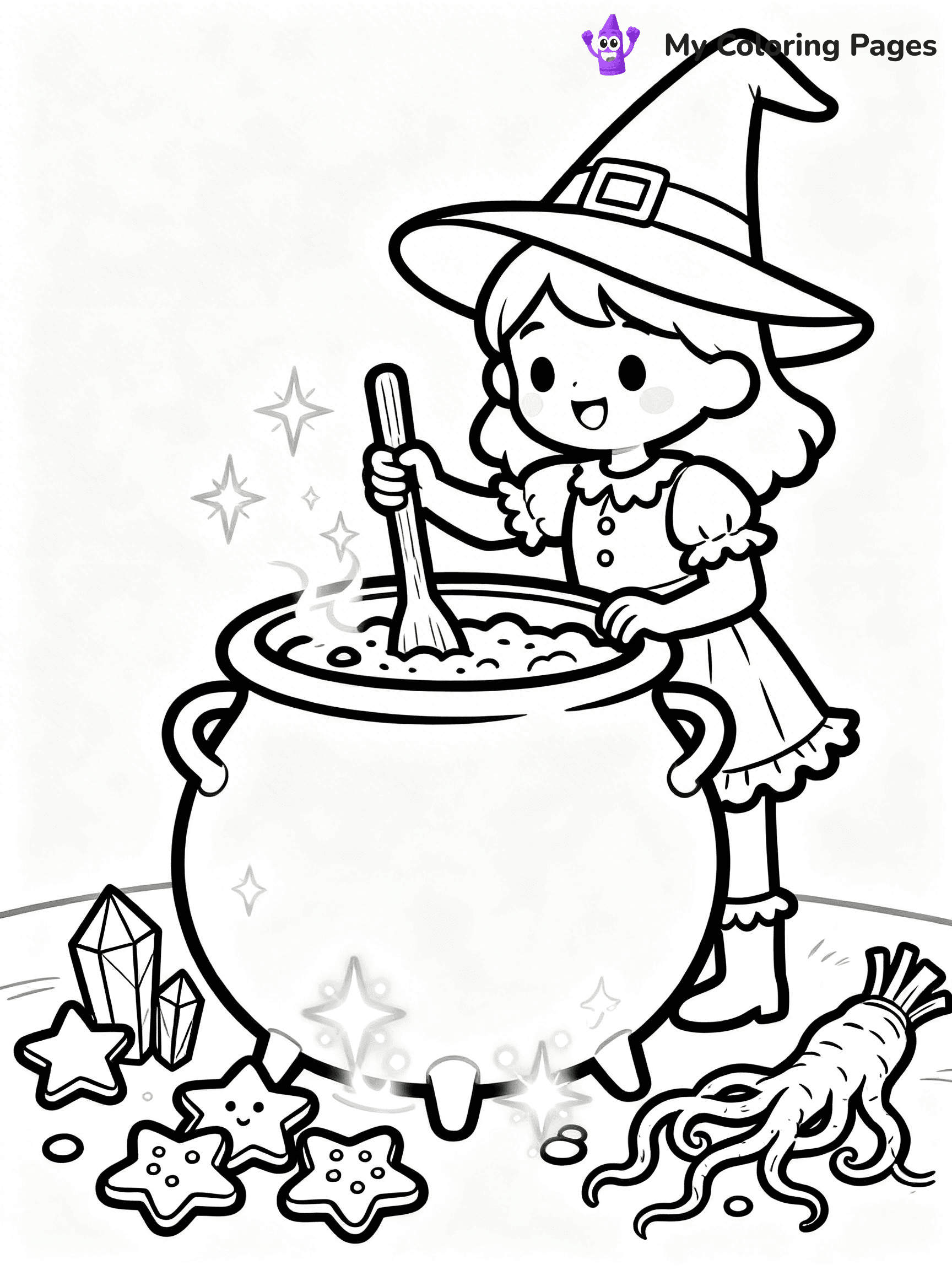 Cute Witch Coloring Pages - 17
