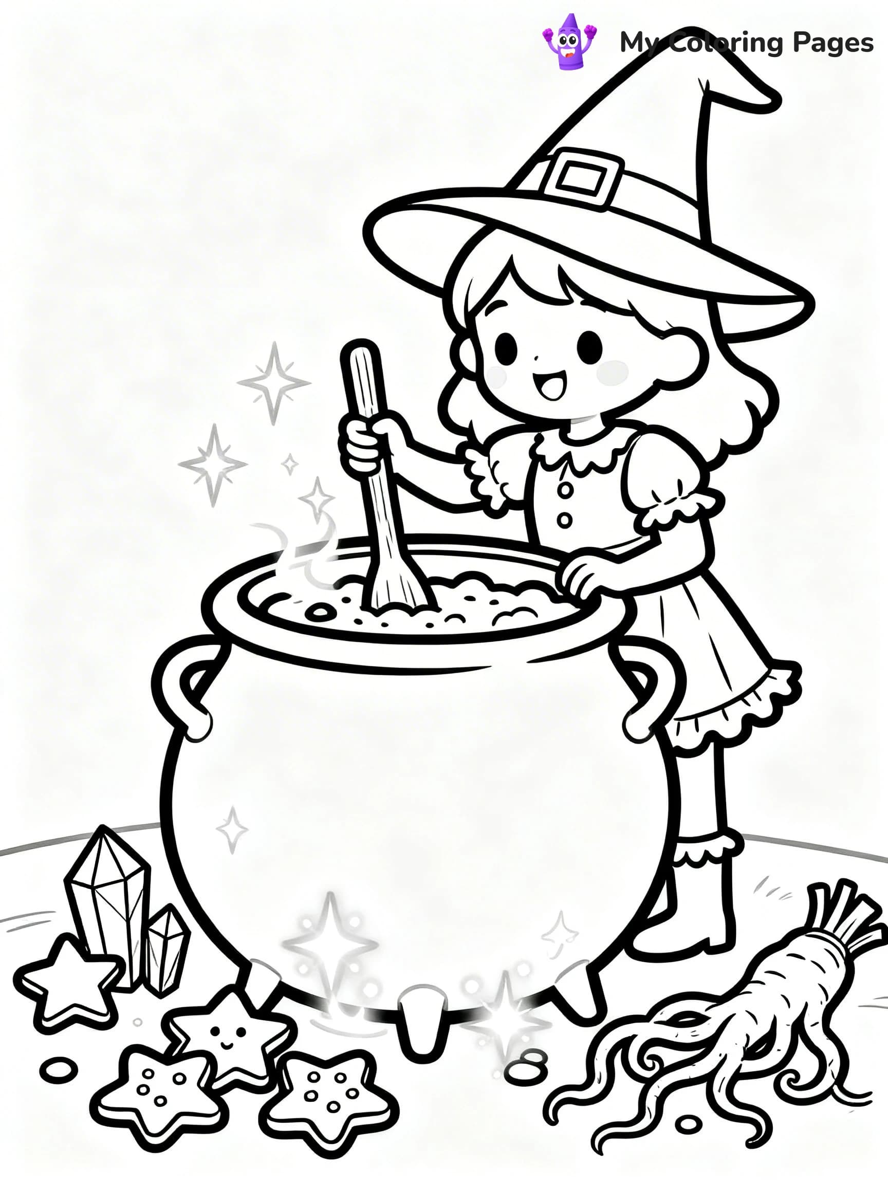 Cute Witch Coloring Pages - 16