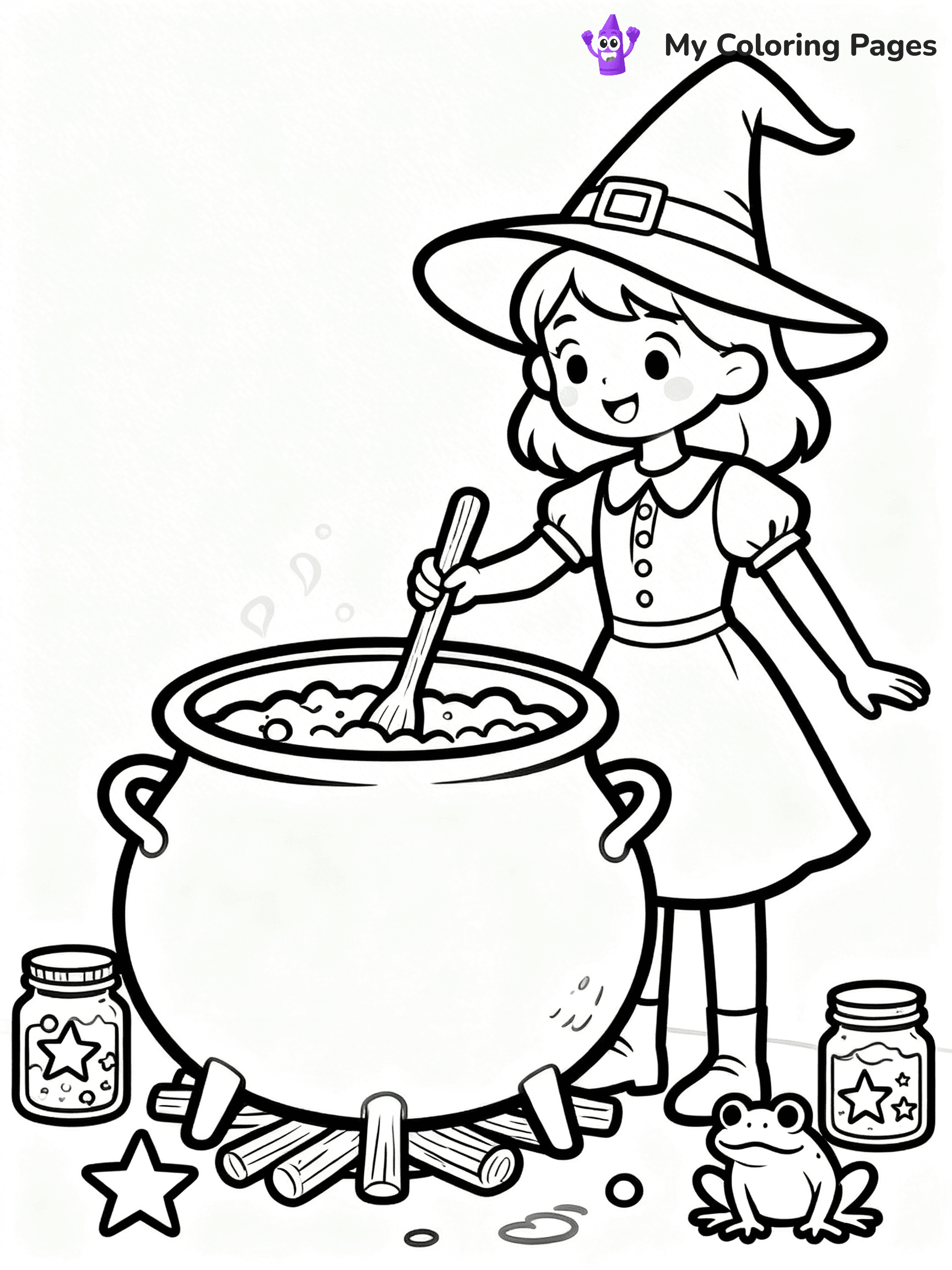Cute Witch Coloring Pages - 15