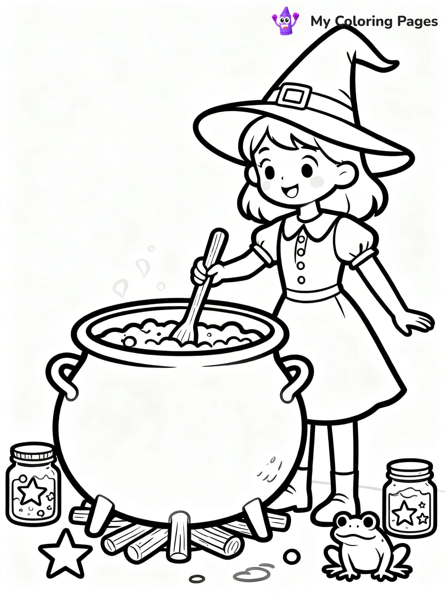 Cute Witch Coloring Pages - 14