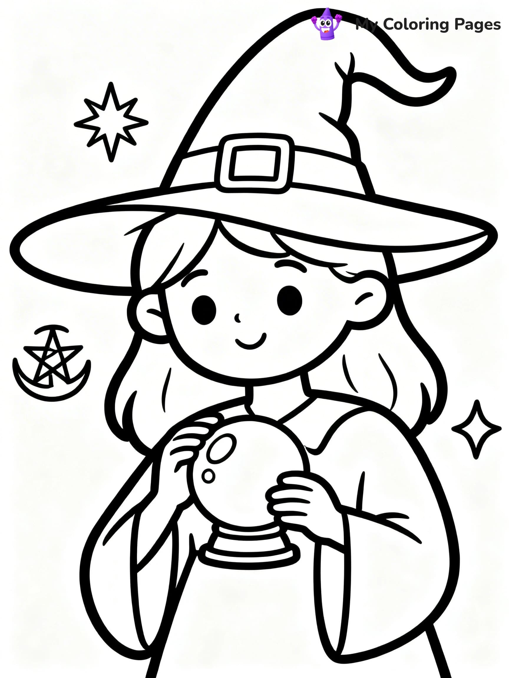Cute Witch Coloring Pages - 13