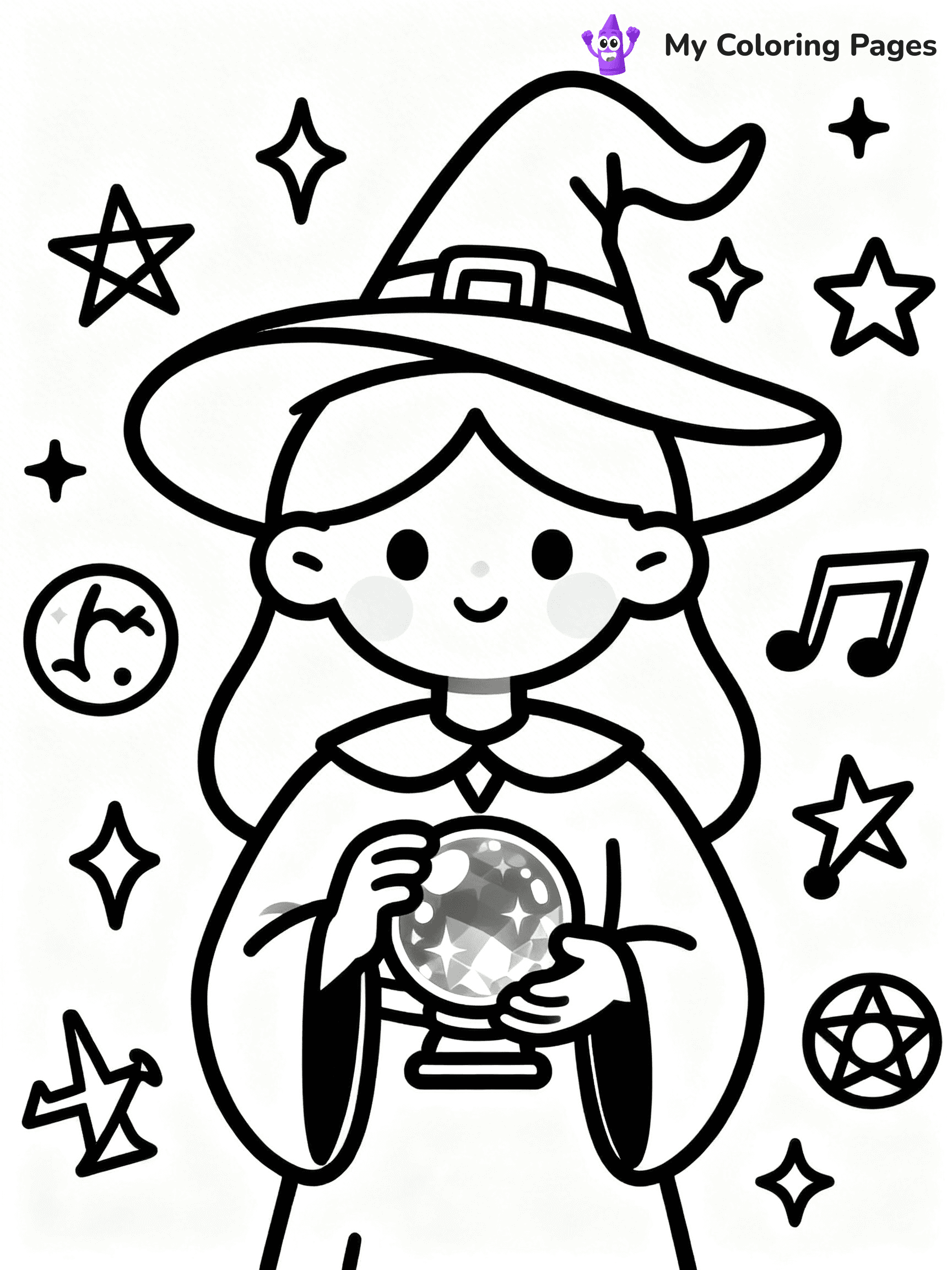 Cute Witch Coloring Pages - 13