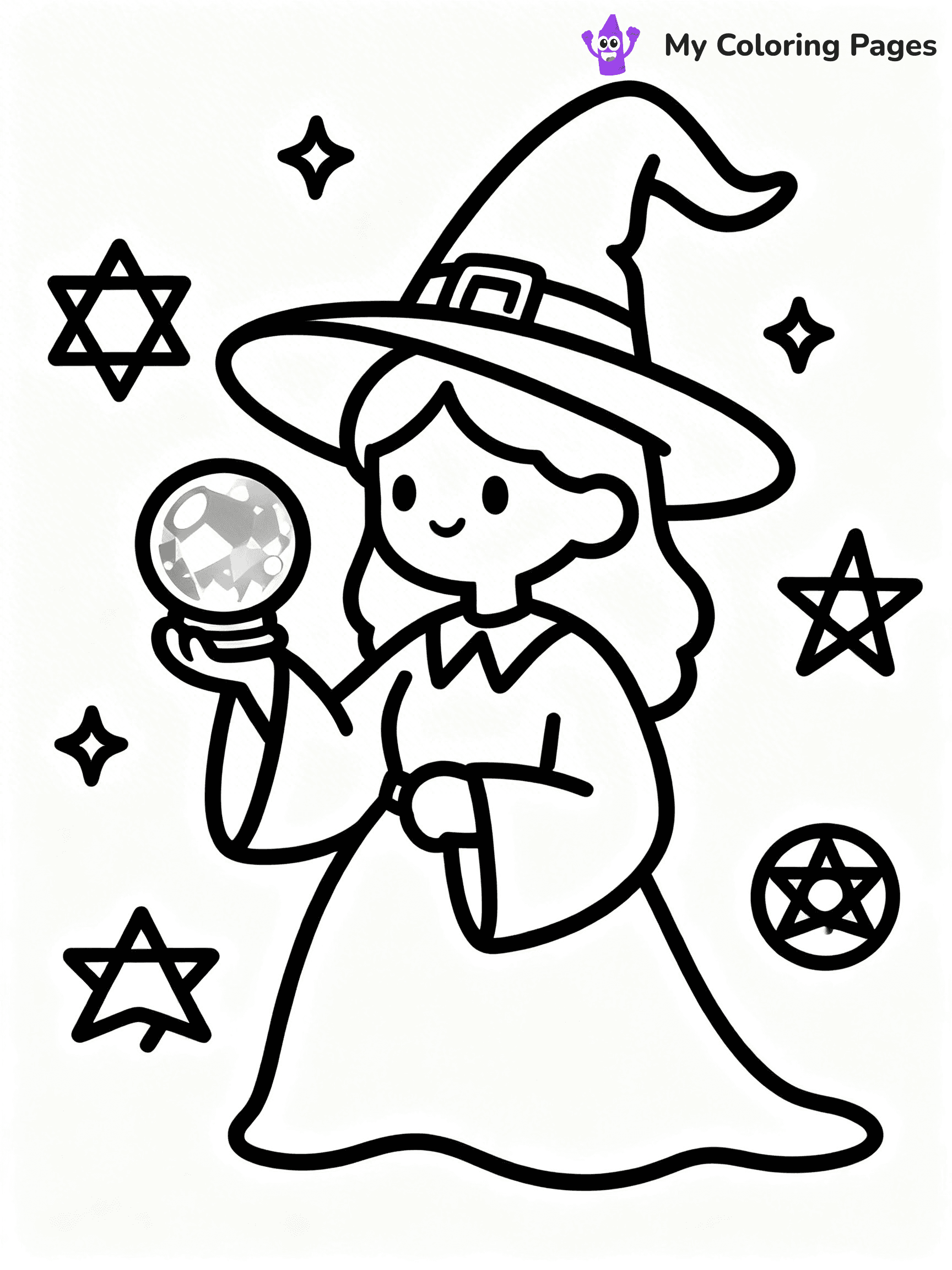 Cute Witch Coloring Pages - 12